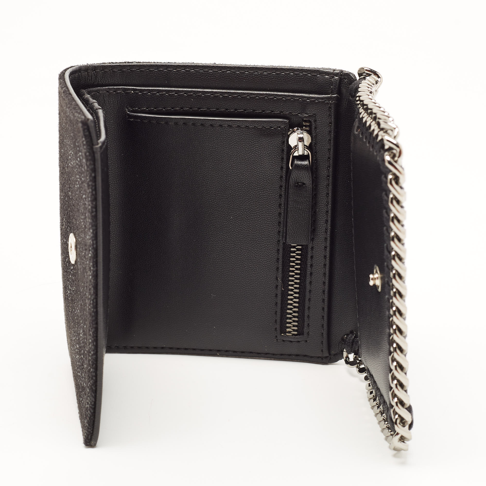 

Stella McCartney Black Faux Leather Falabella Trifold Wallet