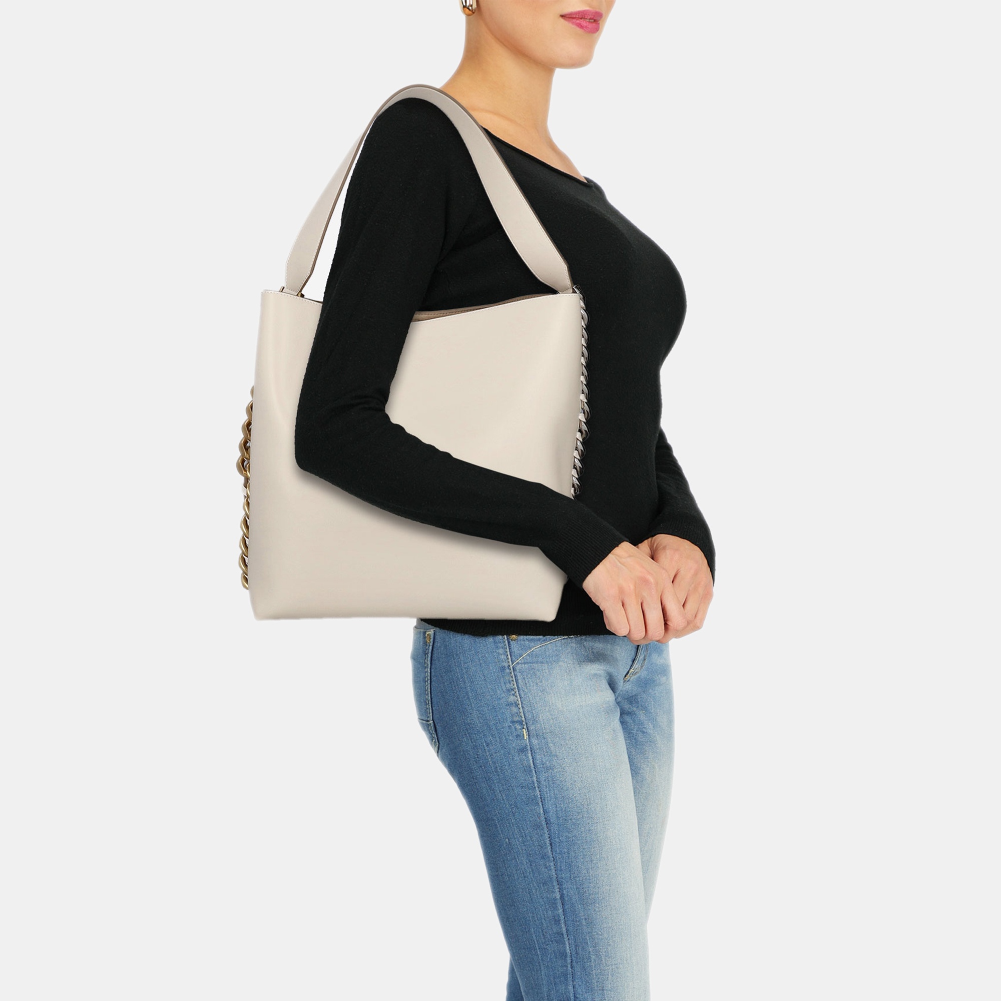 

Stella Mccartney Women's Synthetic Fibers Shoulder Bag - Ecru, Beige