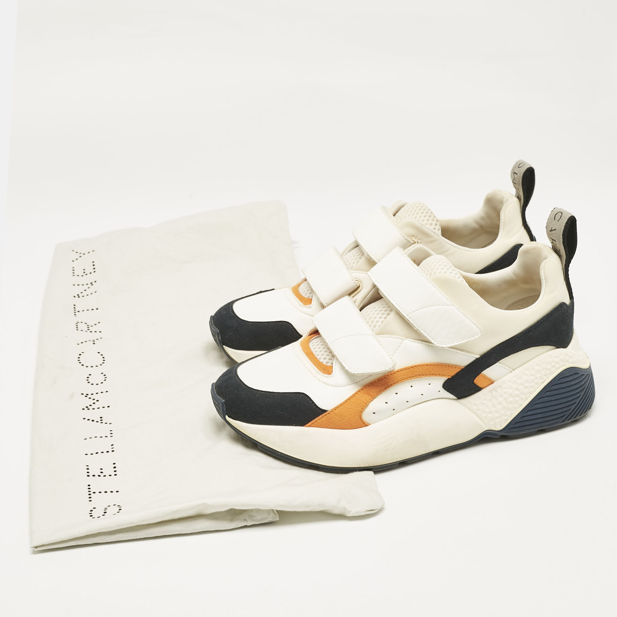 Stella McCartney Multicolor Faux Leather and Faux Suede Eclypse Lace Up Sneakers Size 39 