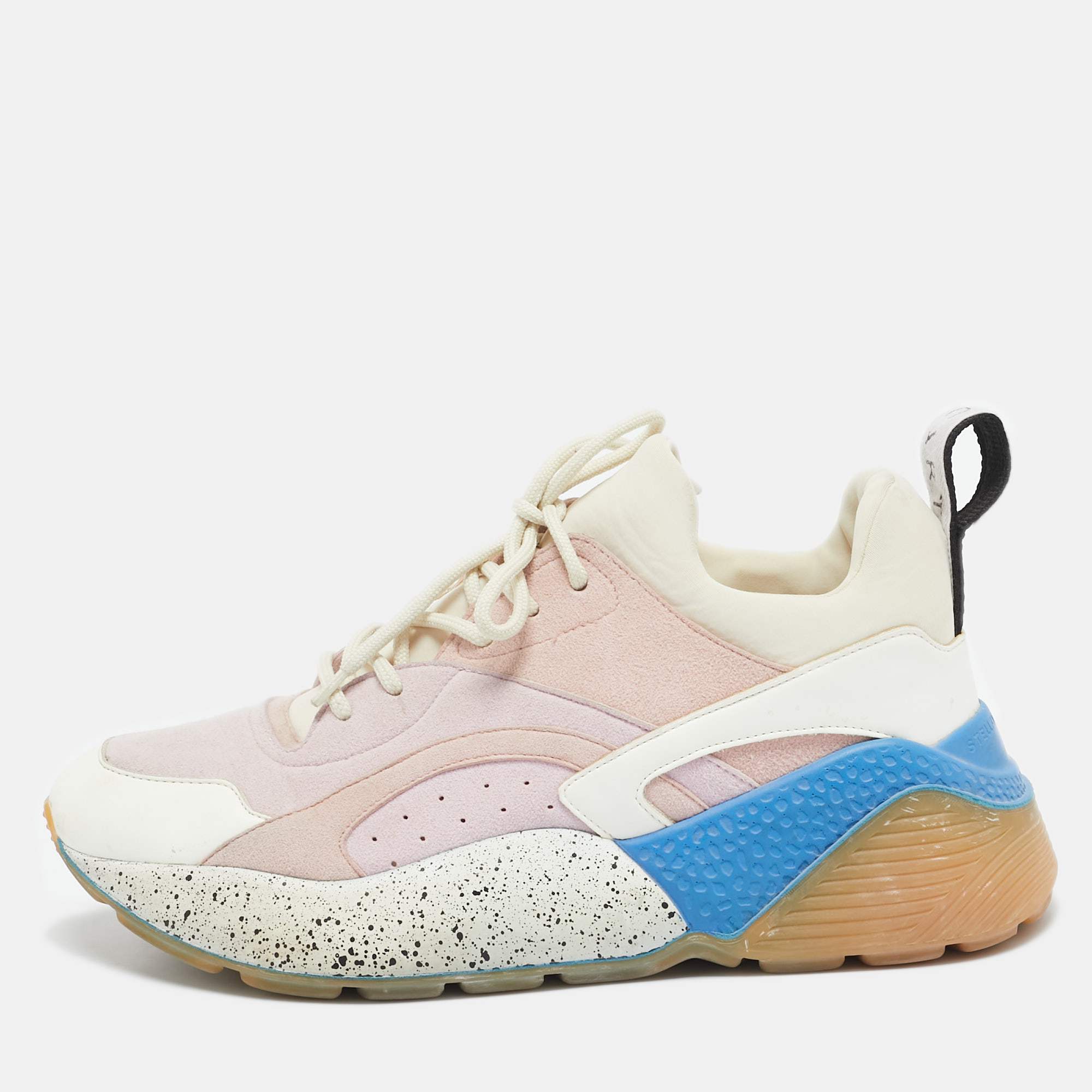 

Stella McCartney Multicolor Faux Leather and Faux Suede Eclypse Lace Up Sneakers Size