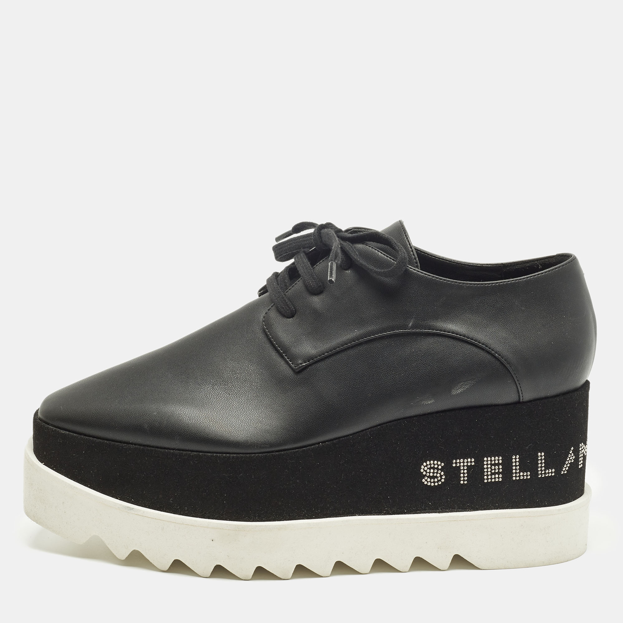

Stella McCartney Elyse Size  Black Faux Leather Derby