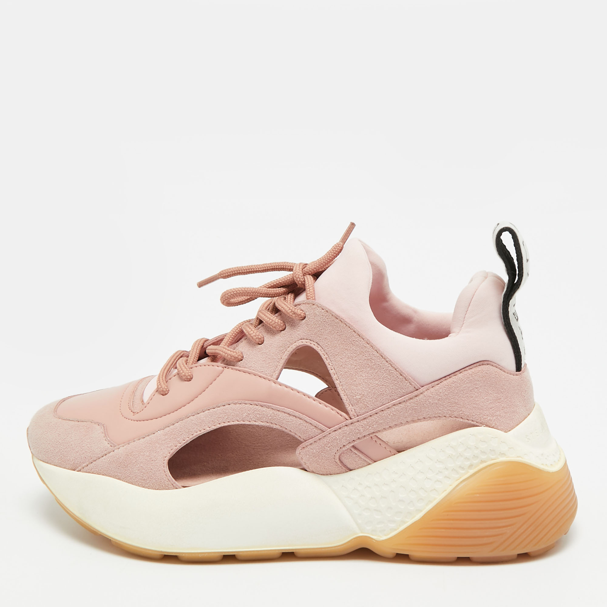 

Stella McCartney Eclypse Size  Pink Faux Leather and Suede Low Top Sneakers