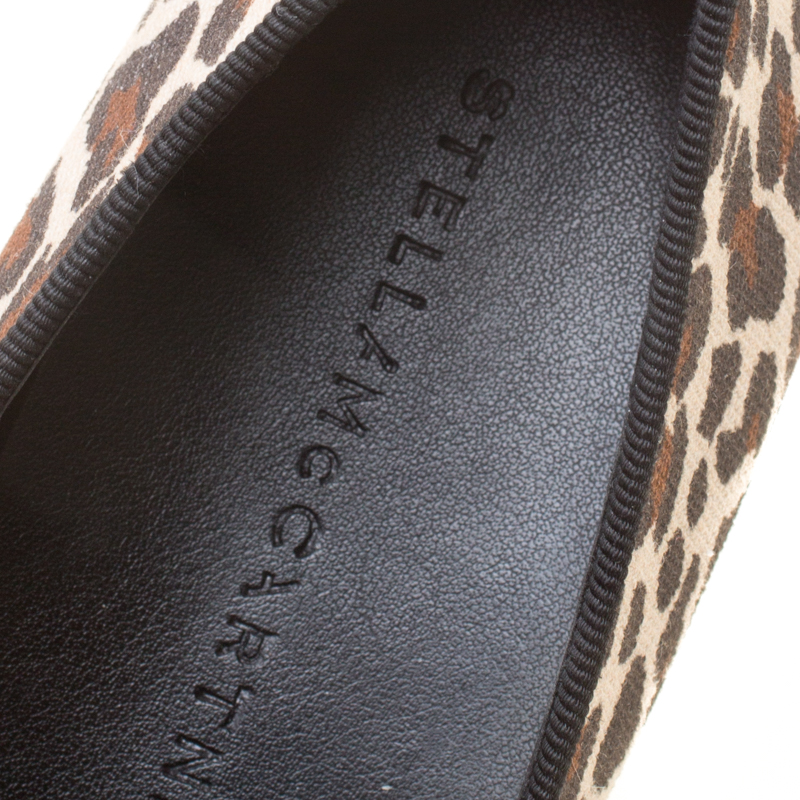 Pre-owned Stella Mccartney Multicolor Leopard Print Canvas Platform Slip On Sneakers Size 38