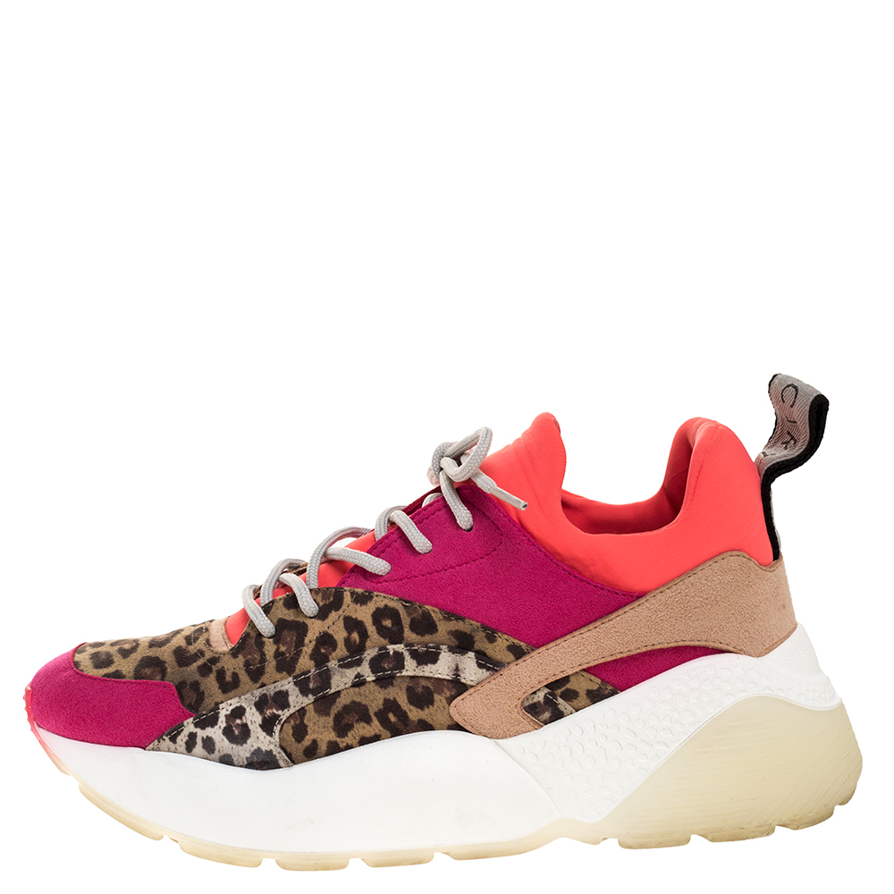 

Stella McCartney Multicolor Leopard Print Eclypse Low Top Sneakers Size