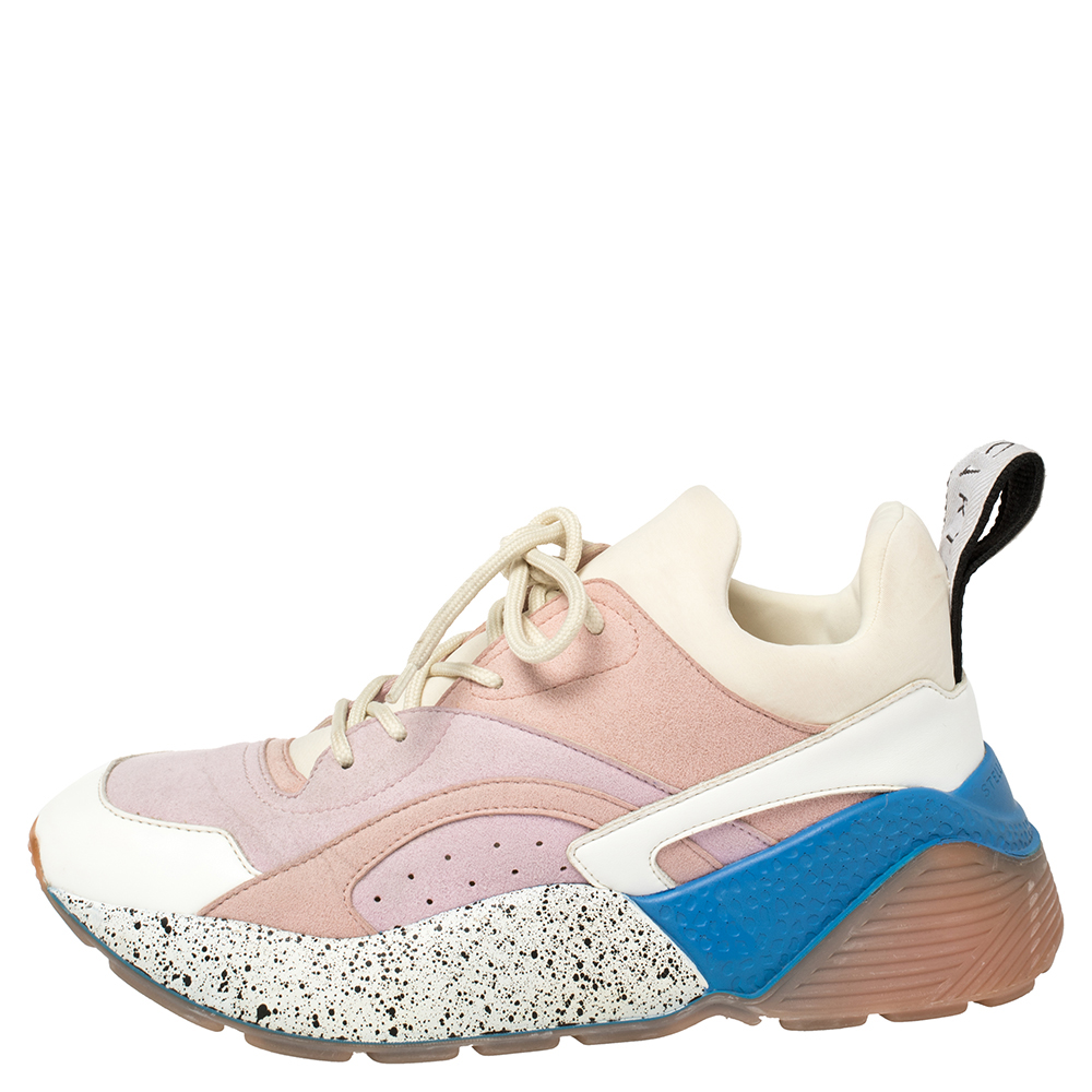 

Stella McCartney Multicolor Leather, Suede and Fabric Eclypse Low Top Sneakers Size