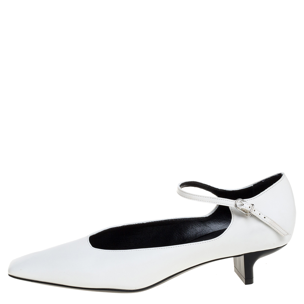 

Stella McCartney White Faux Leather Percy Mary Jane Square Toe Pump Size