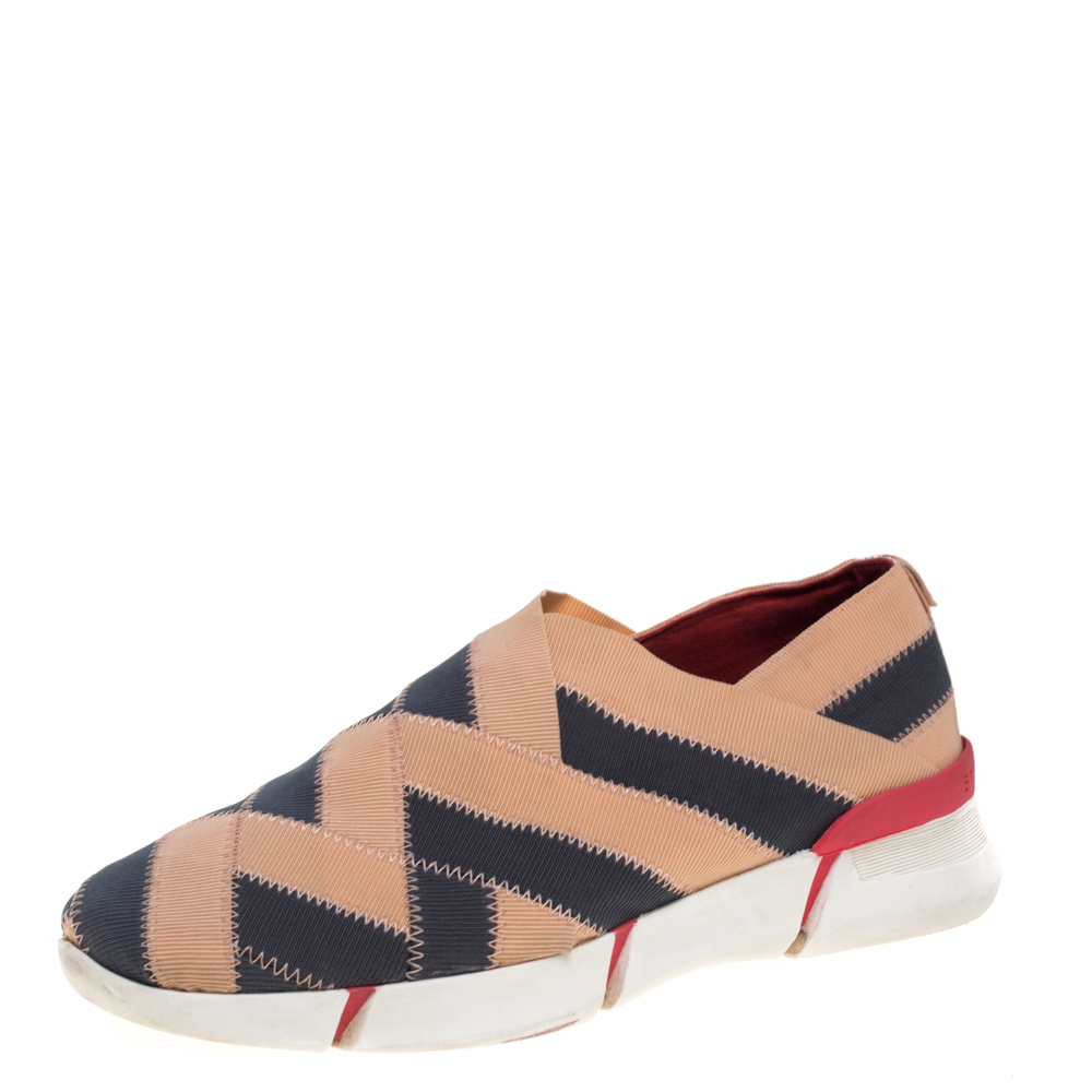 

Stella McCartney Beige/Grey Elastic Slip On Sneakers Size