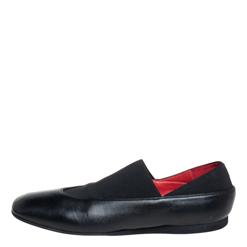 

Stella McCartney Black Faux Leather And Elastic Flats Size