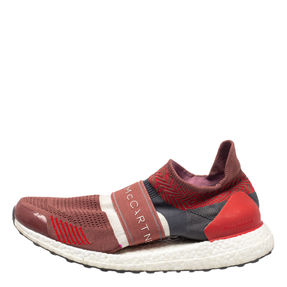 

Stella McCartney x Adidas Red/Grey Knit Fabric Ultra Boost x 3 D S Slip On Sneakers Size  1/3