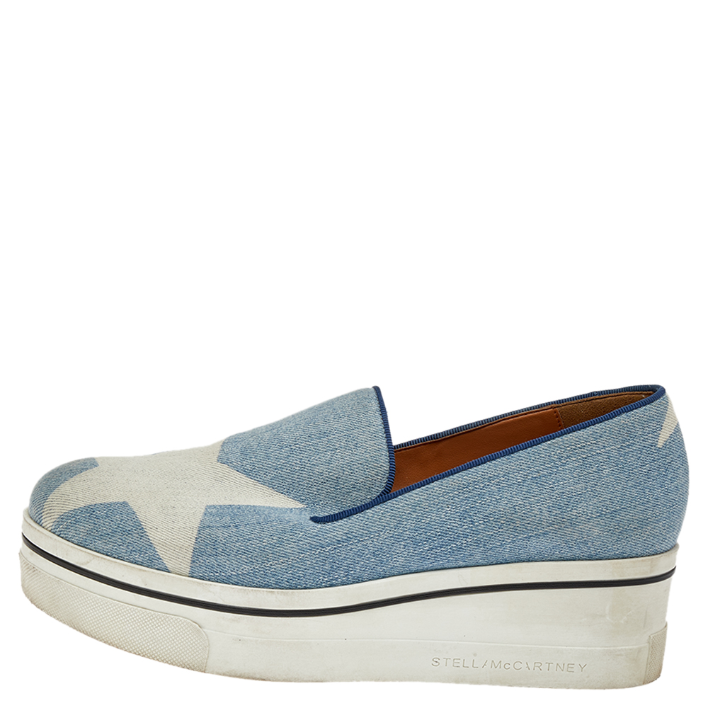 

Stella McCartney Blue Denim Binx Slip On Sneakers Size