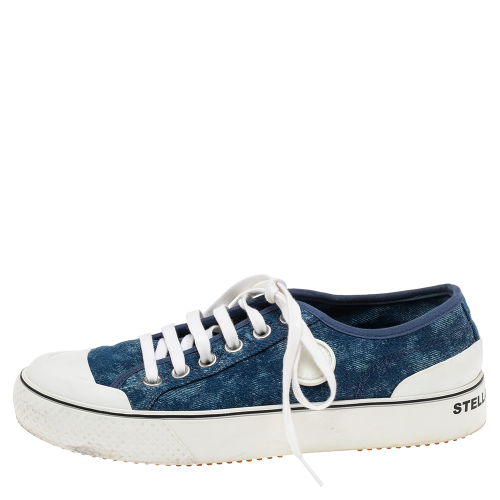 

Stella McCartney Blue Denim And Rubber Low Top Sneakers Size