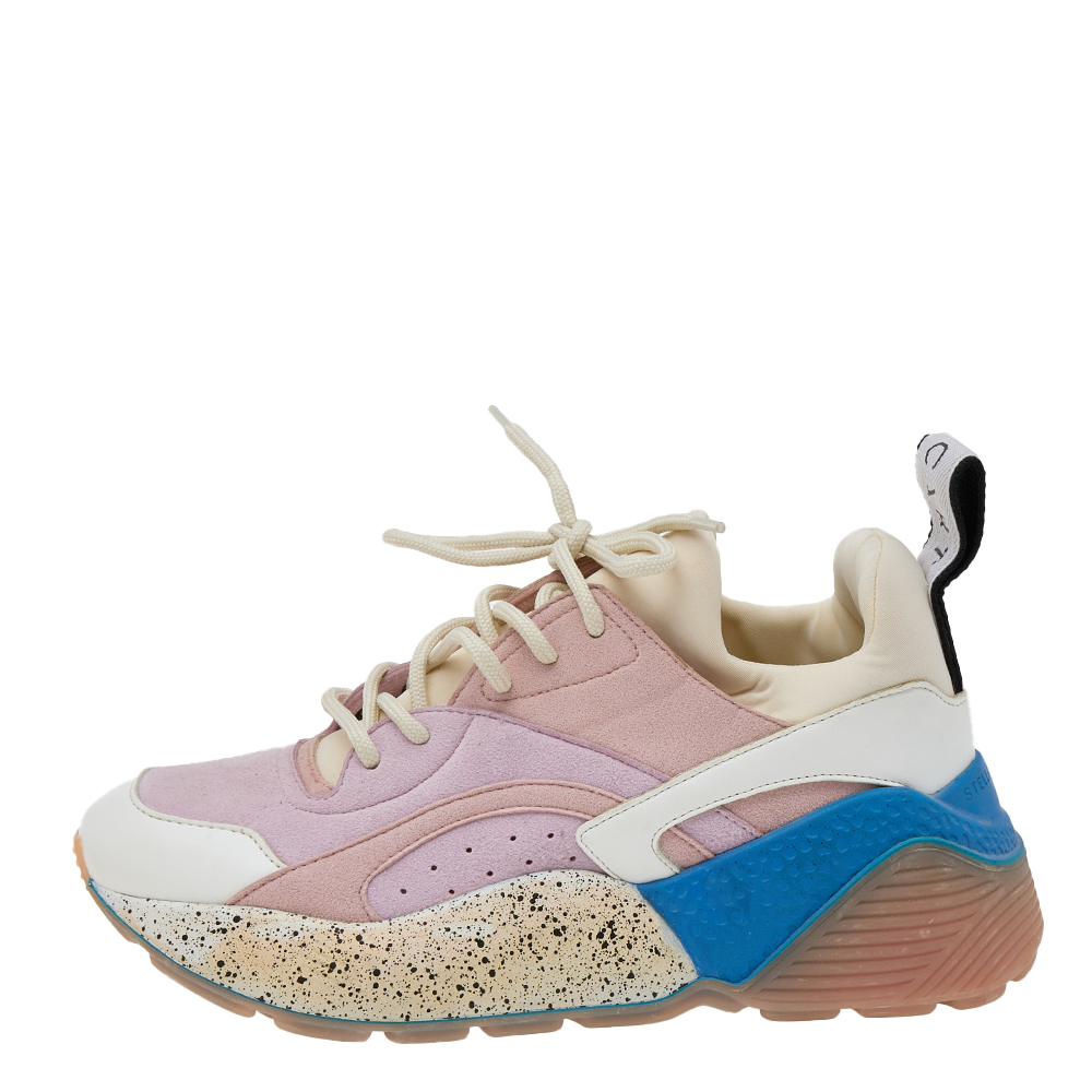 

Stella McCartney Multicolor Faux Leather/Suede and Neoprene Eclypse Chunky Sneakers Size