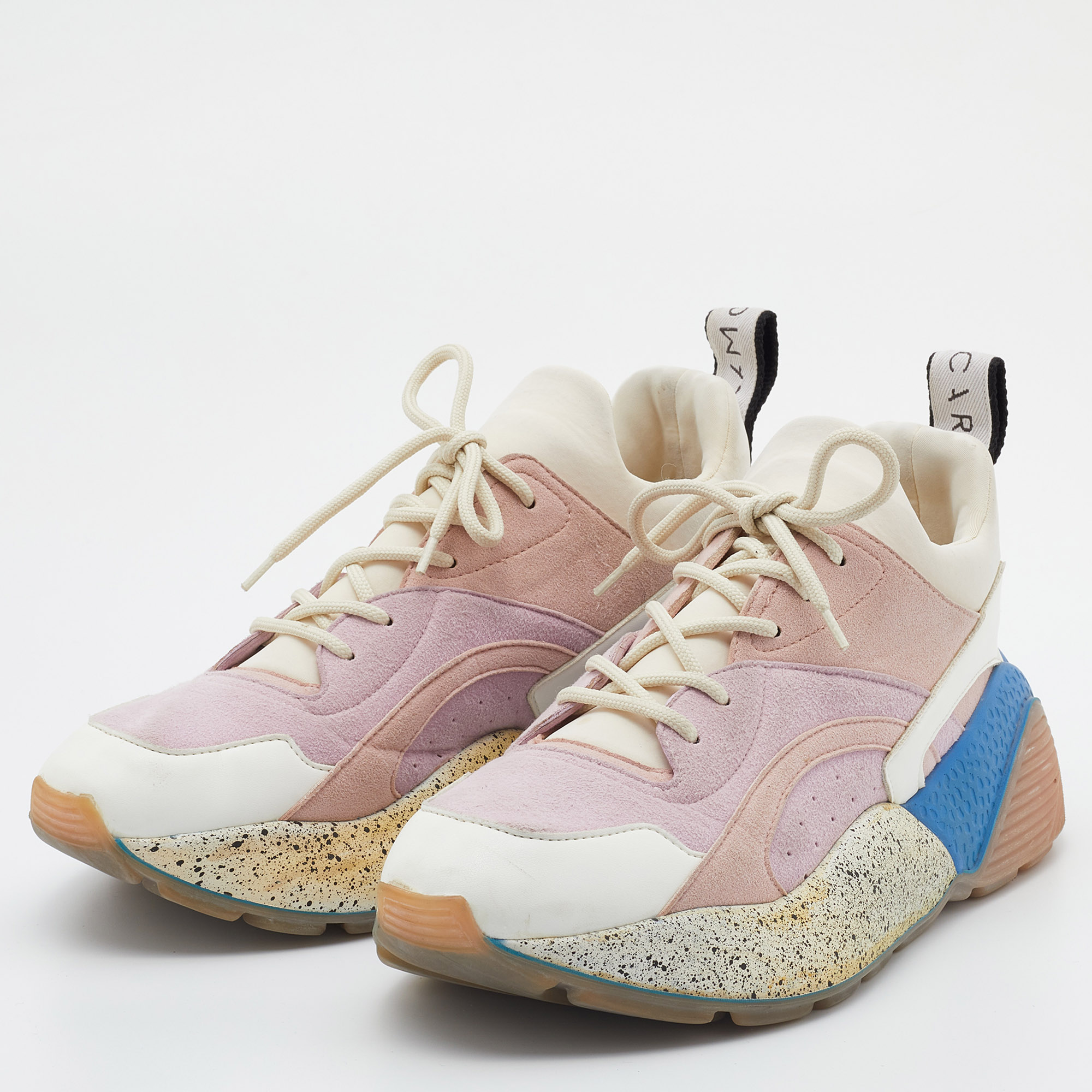 

Stella McCartney Multicolor Faux Suede and faux Leather Eclypse Sneakers Size