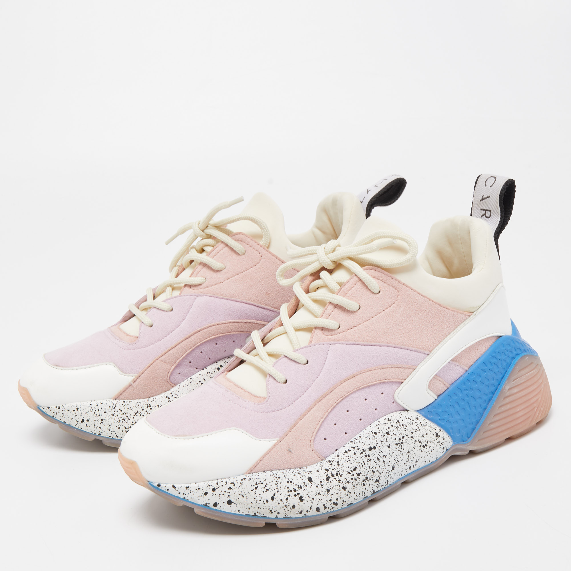 

Stella McCartney Multicolor Faux Leather and Faux Suede Eclypse Sneakers Size