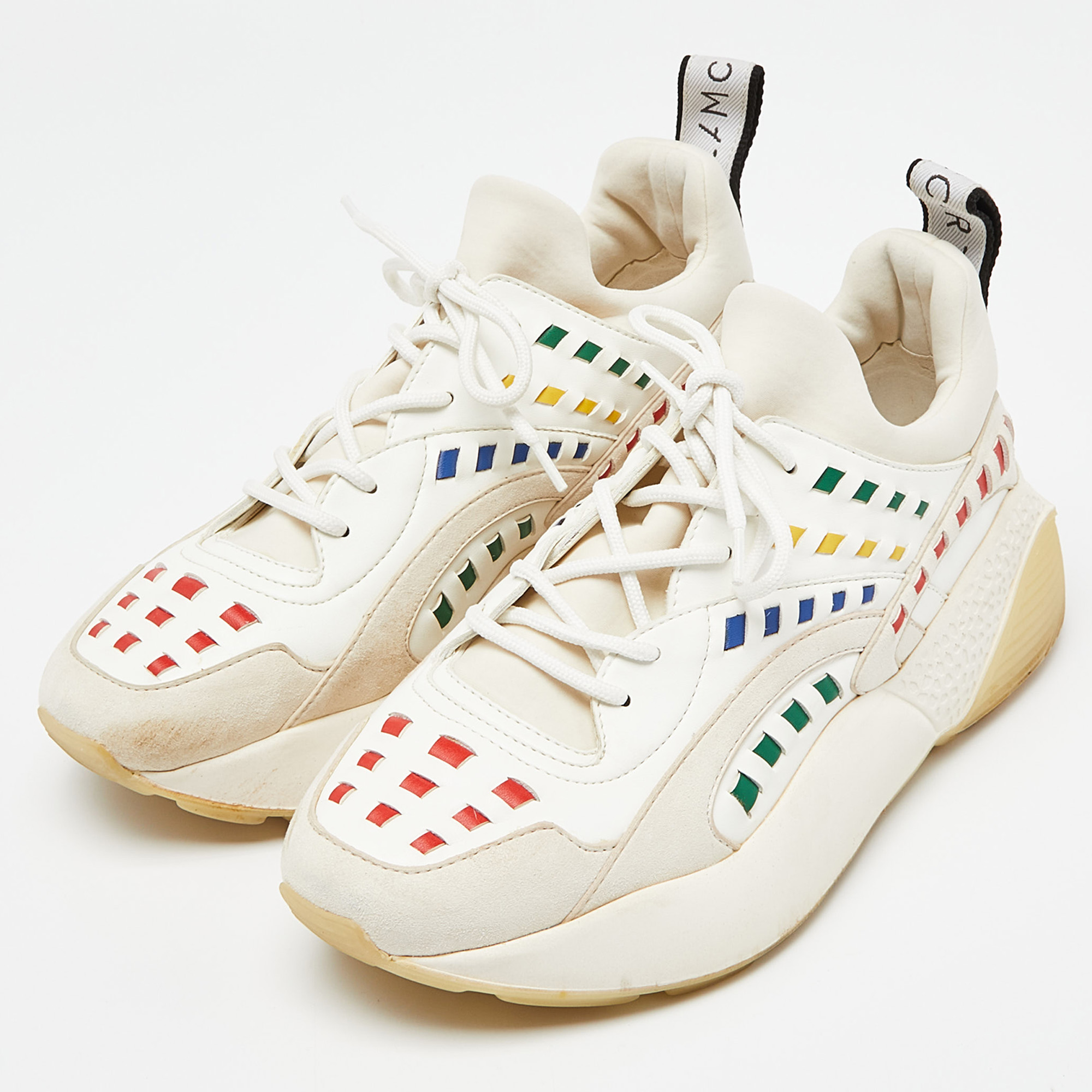 

Stella McCartney Multicolor Faux Leather, Faux Suede and Neoprene Eclypse Low-Top Sneakers Size