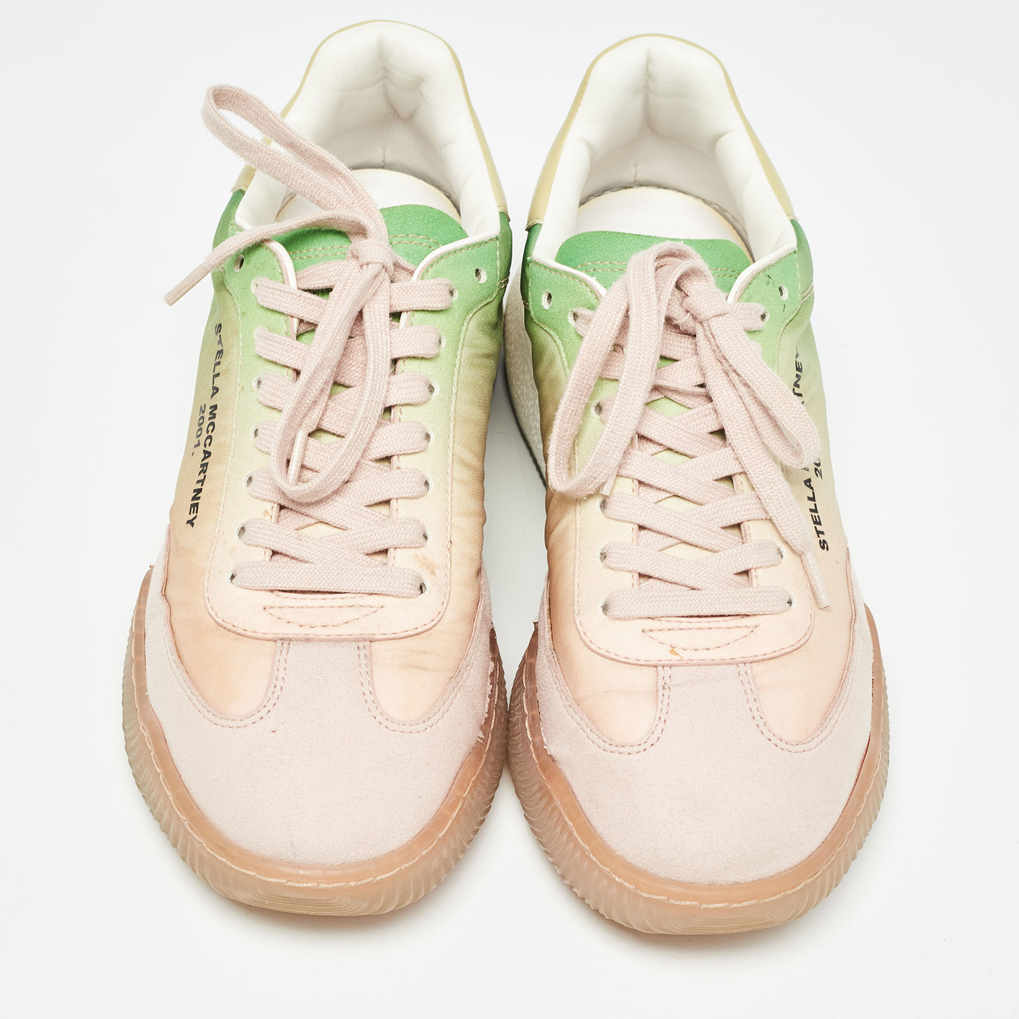 Stella McCartney Multicolor Fabric and Faux Suede Low Top Sneakers Size 38 