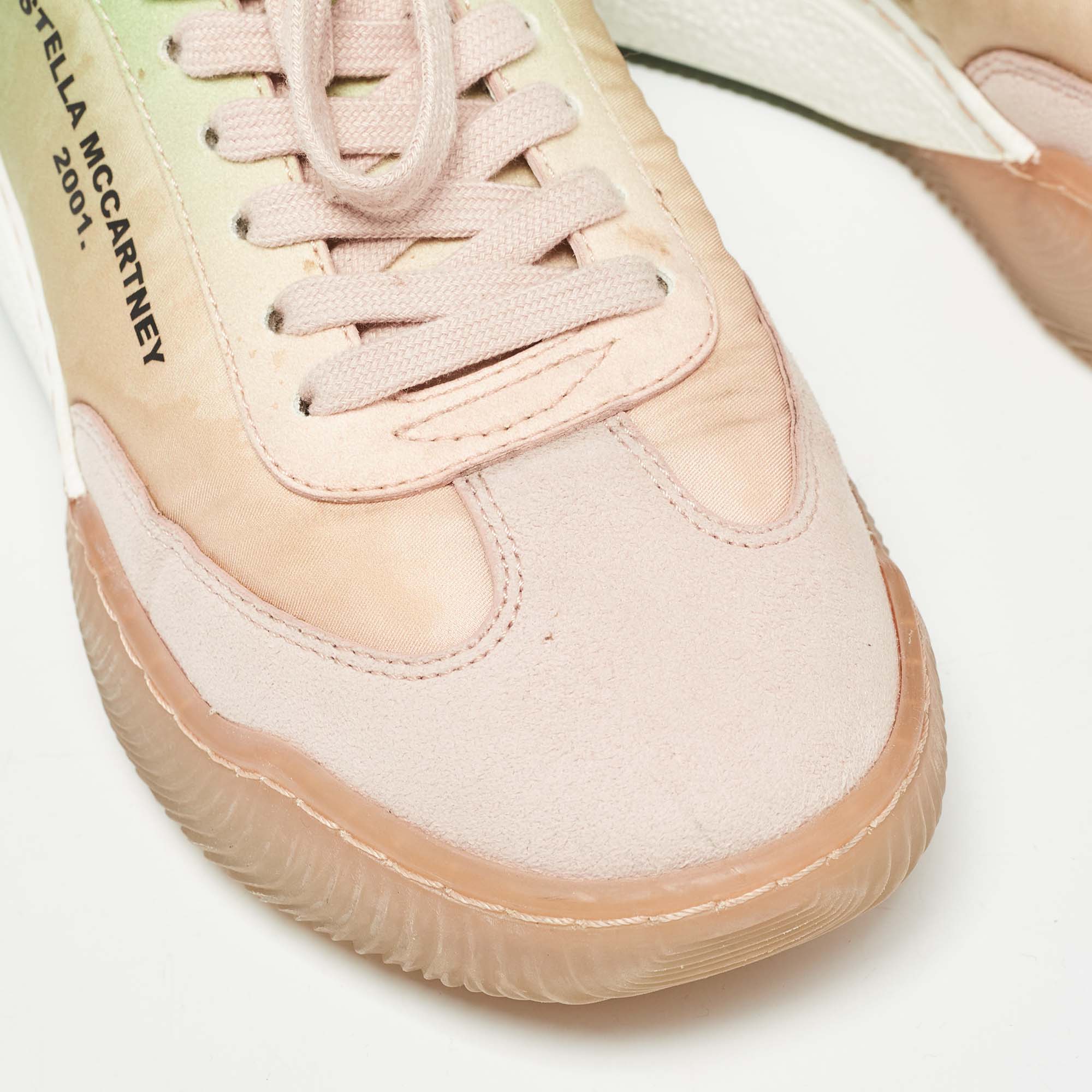 Stella McCartney Multicolor Fabric and Faux Suede Low Top Sneakers Size 38 