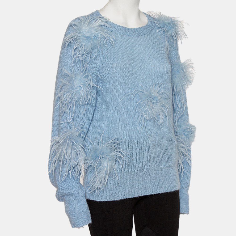

Stine Goya Blue Mohair Feather Detail Candice Sweater