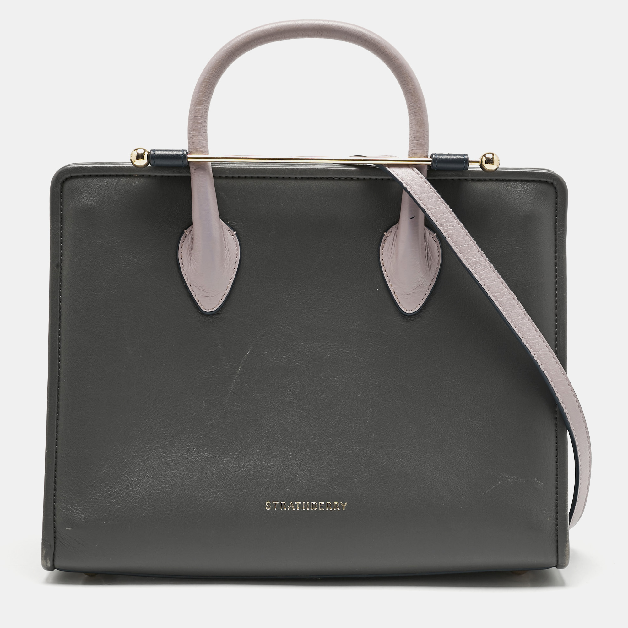 

Strathberry Tricolor Leather Midi Tote, Multicolor