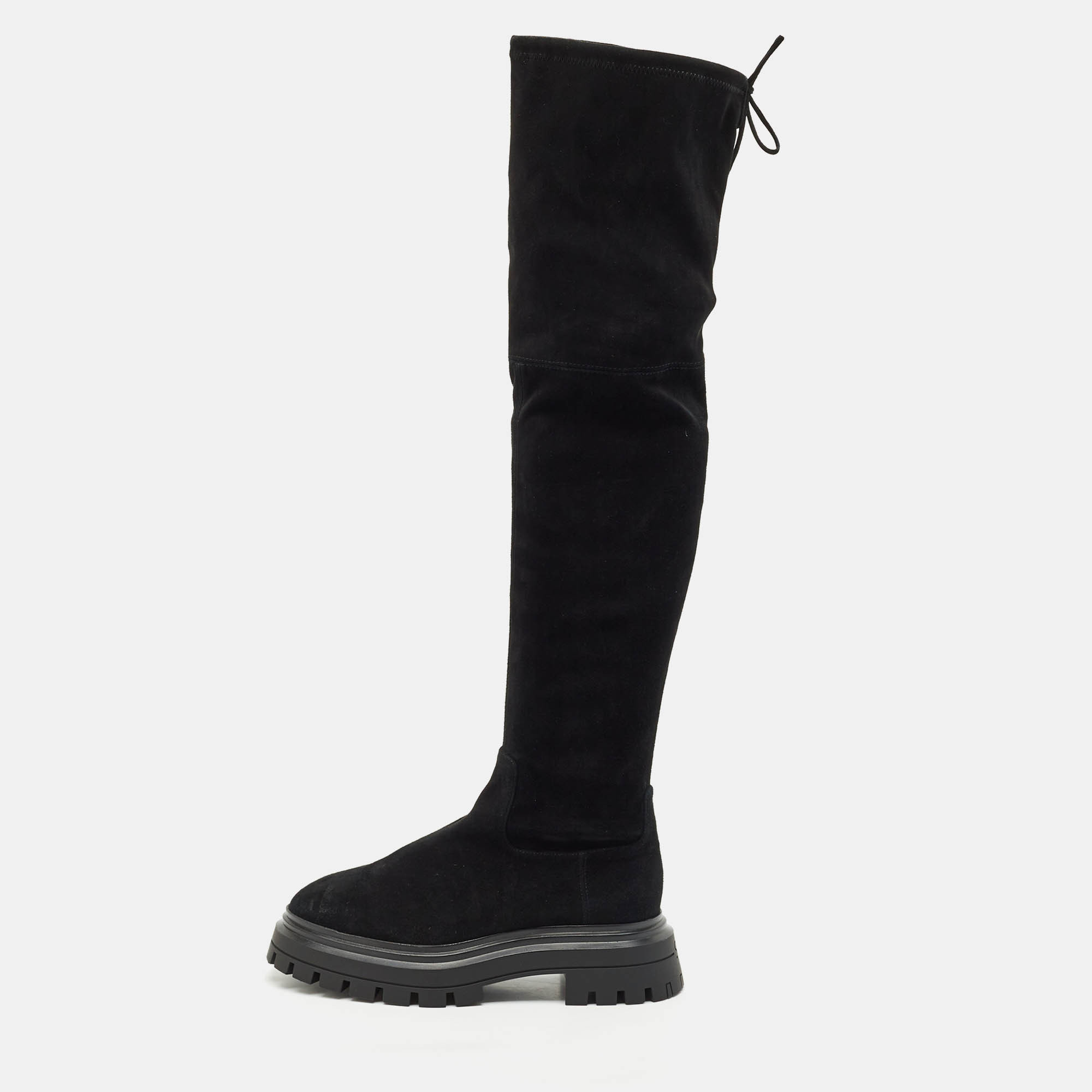 

Stuart Weitzman Black Suede Bedforland Over The Knee Boots Size
