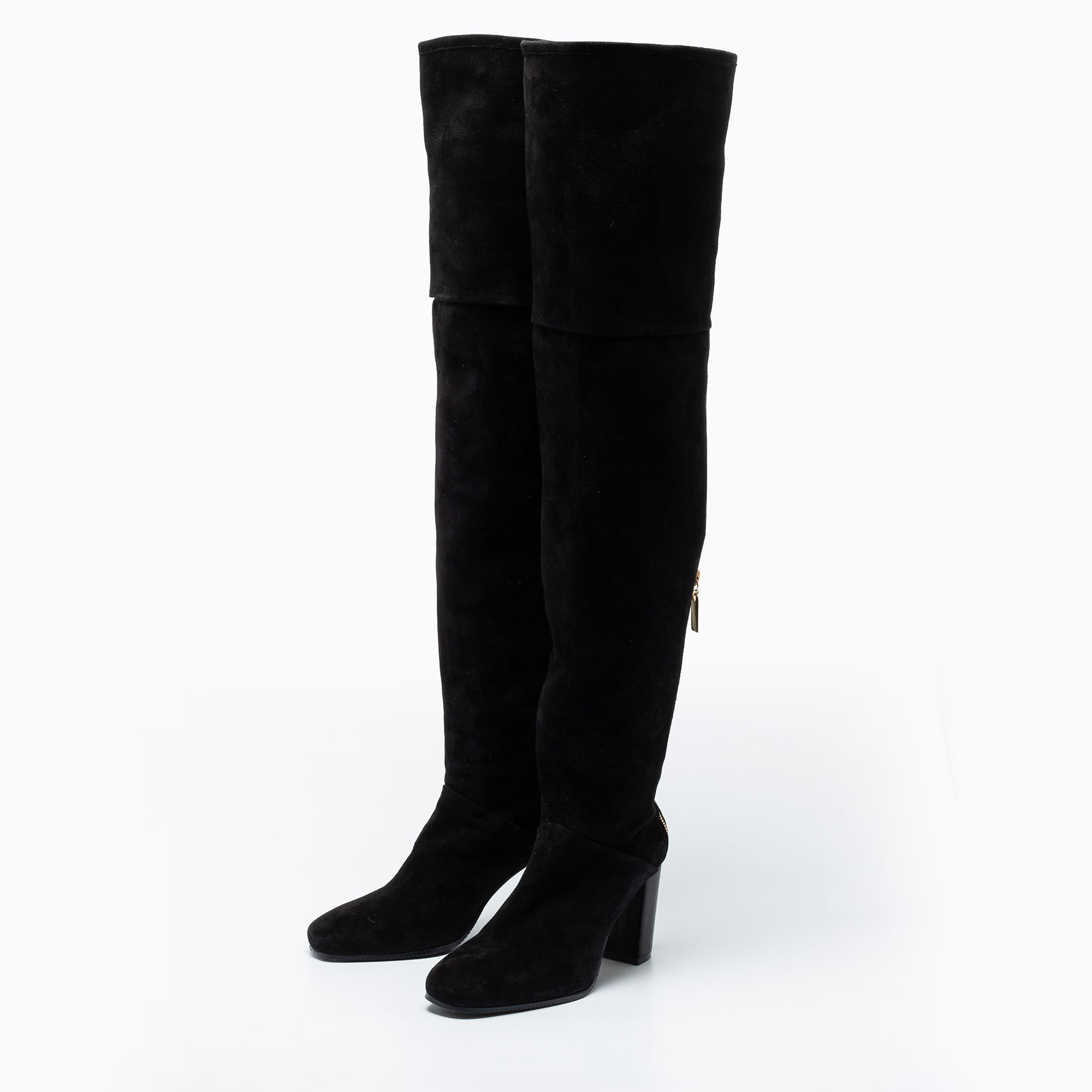 

Stuart Weitzman Black Suede Knee Length Boots Size