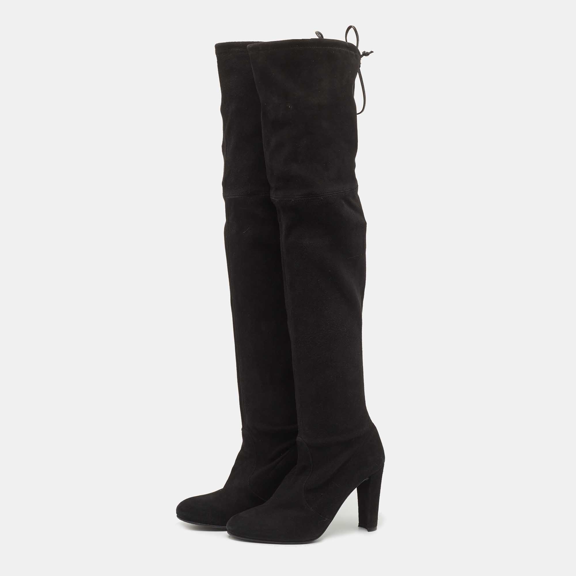 

Stuart Weitzman Black Suede Tieland Knee Length Boots Size