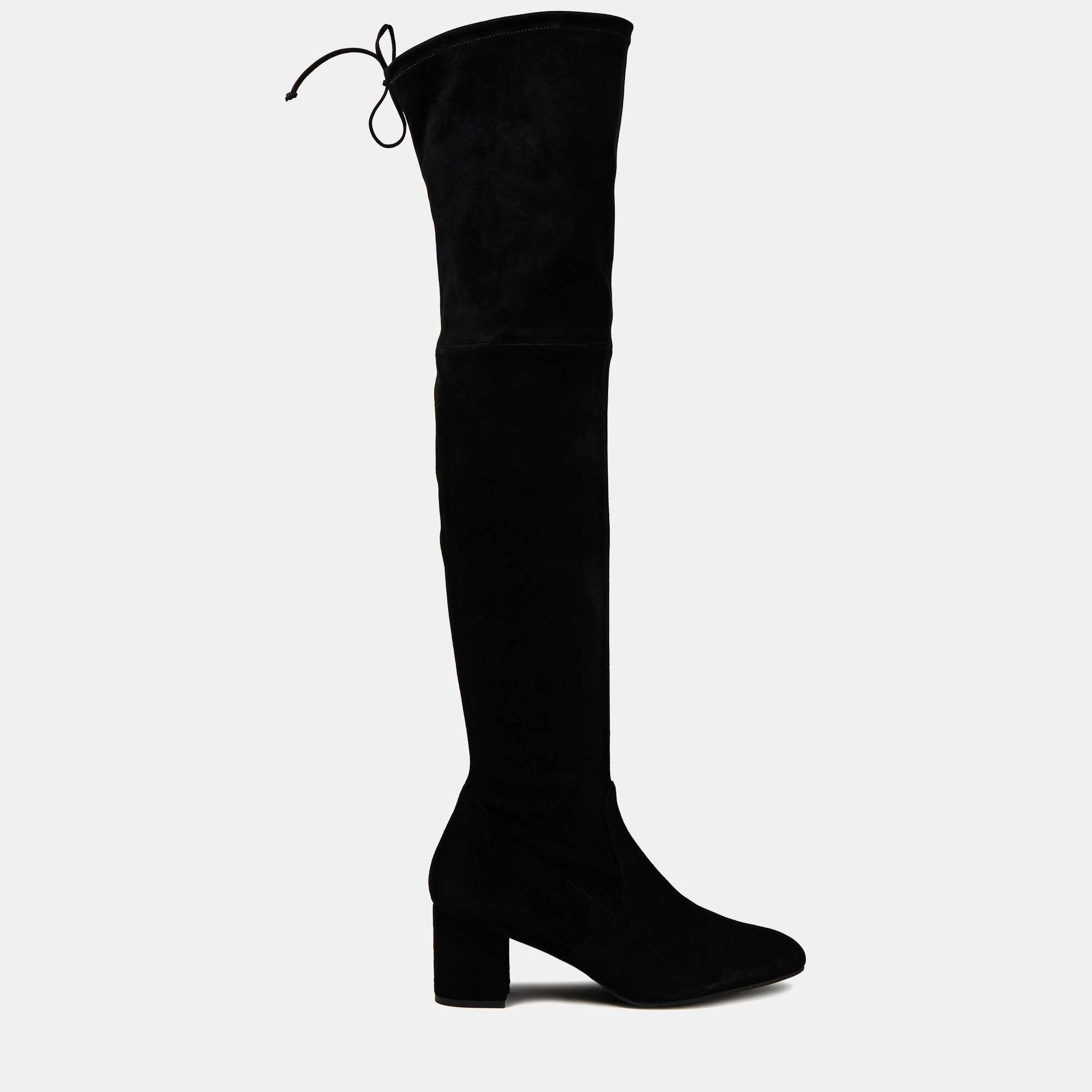 Pre-owned Stuart Weitzman Suede Over The Knee Boots Size 39.5 In Black
