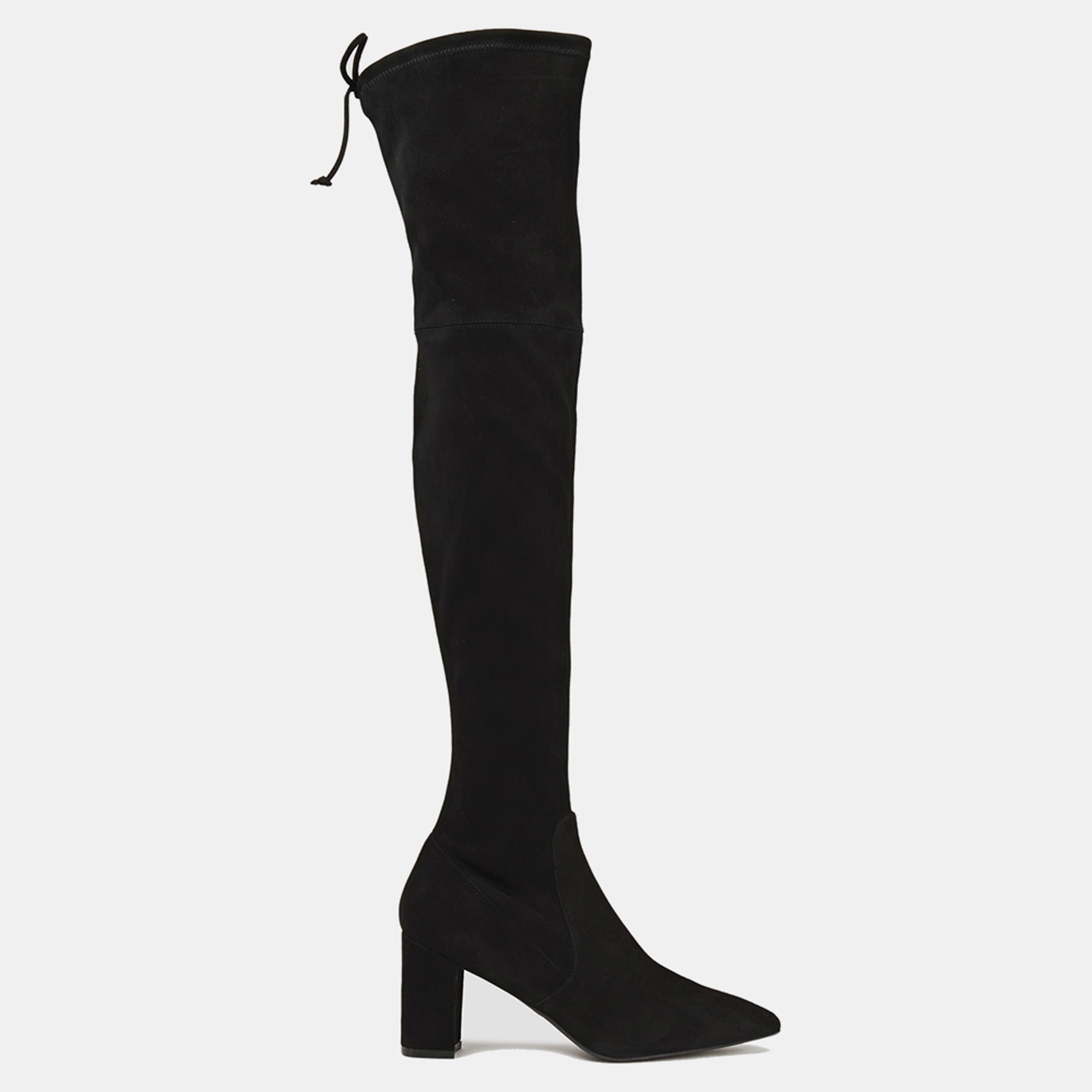 Pre-owned Stuart Weitzman Suede Over The Knee Boots 37 In Black