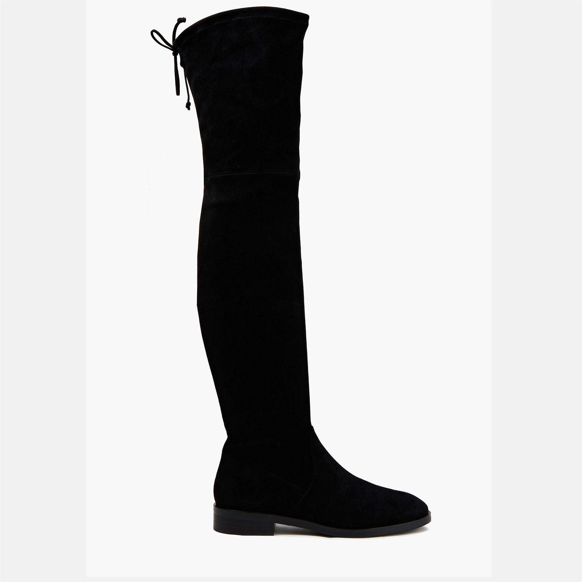 Pre-owned Stuart Weitzman Suede Over The Knee Boots Size 36.5 In Black