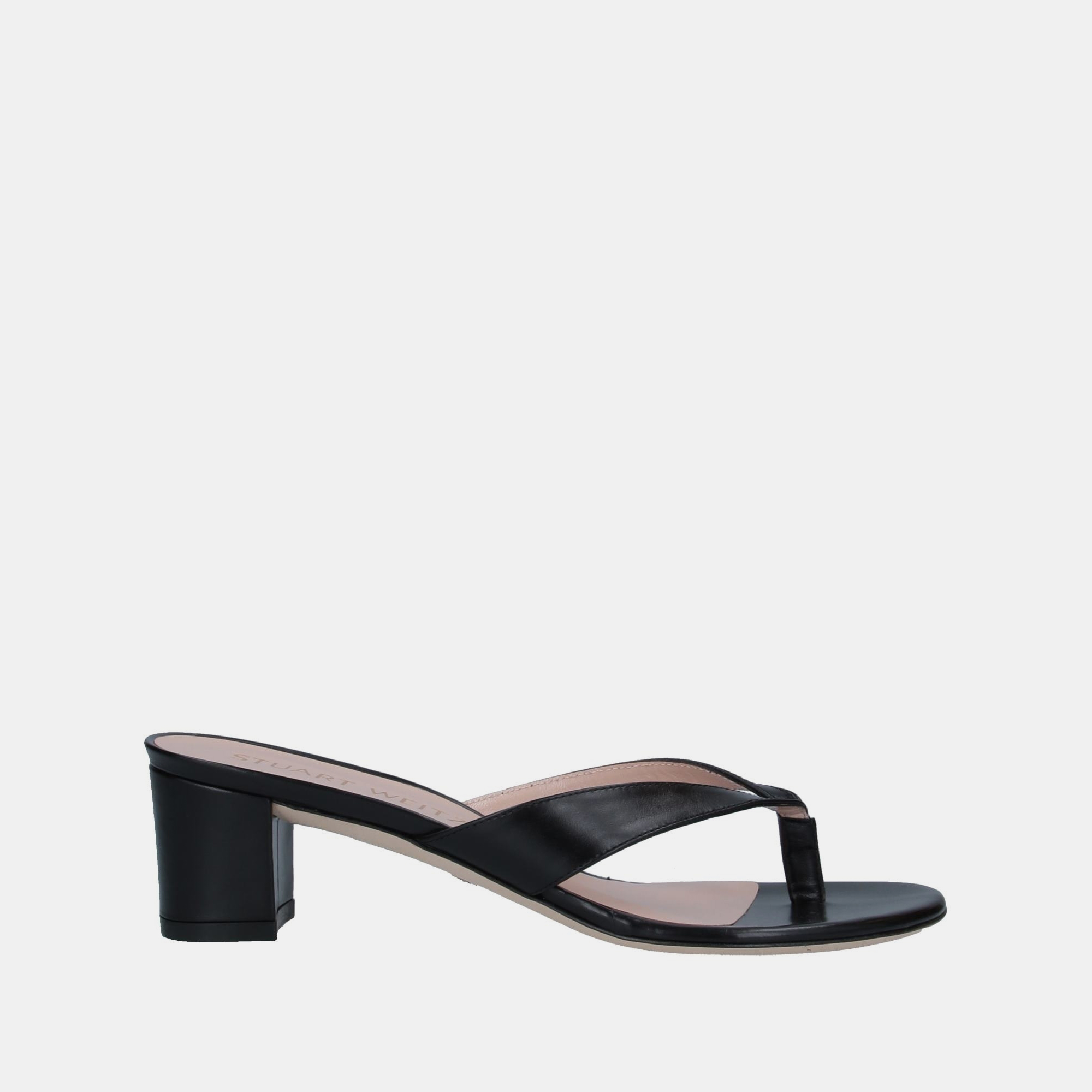 

Stuart Weitzman Leather Thong Slide Sandals Size, Black