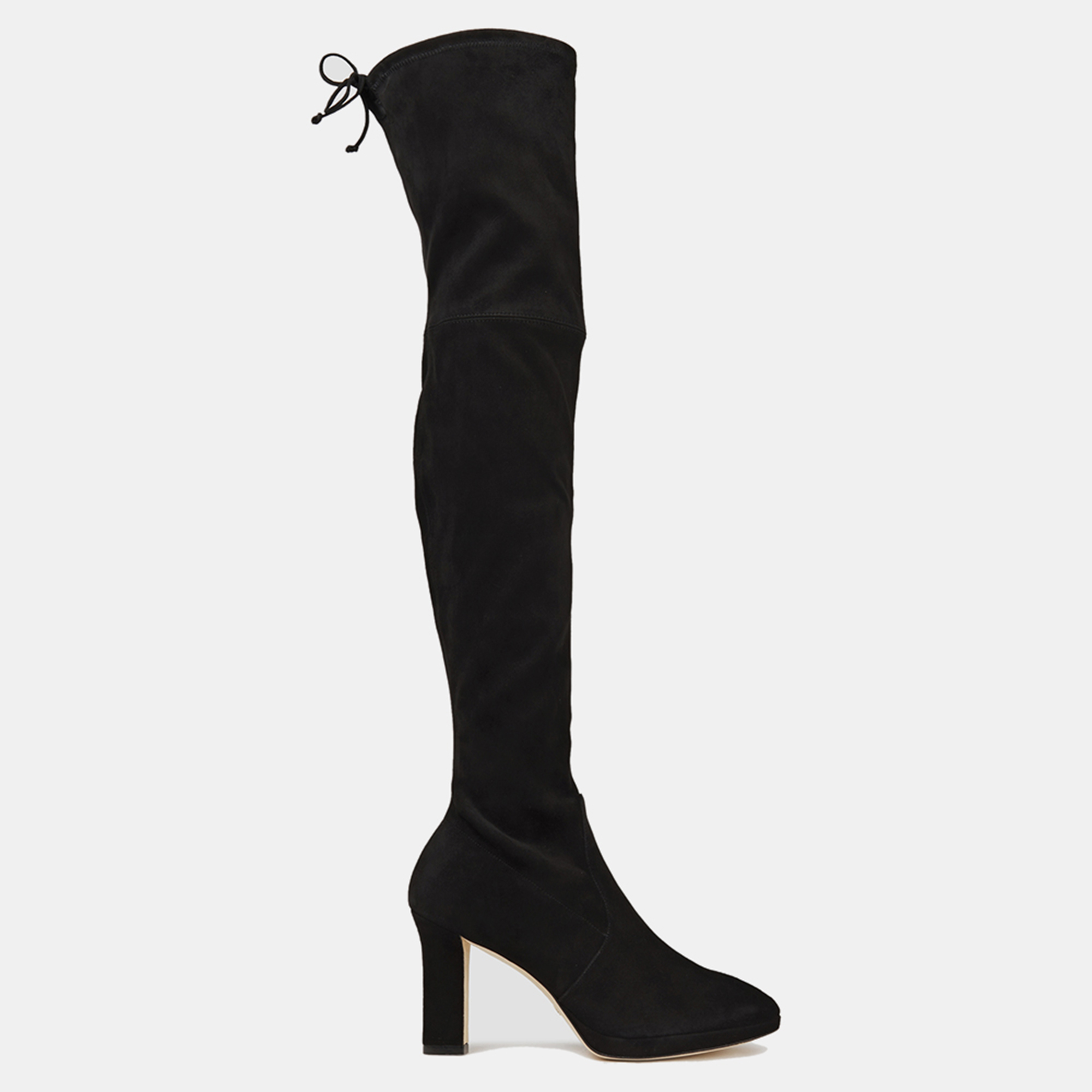 Pre-owned Stuart Weitzman Suede Over The Knee Boots Size 40.5 In Black