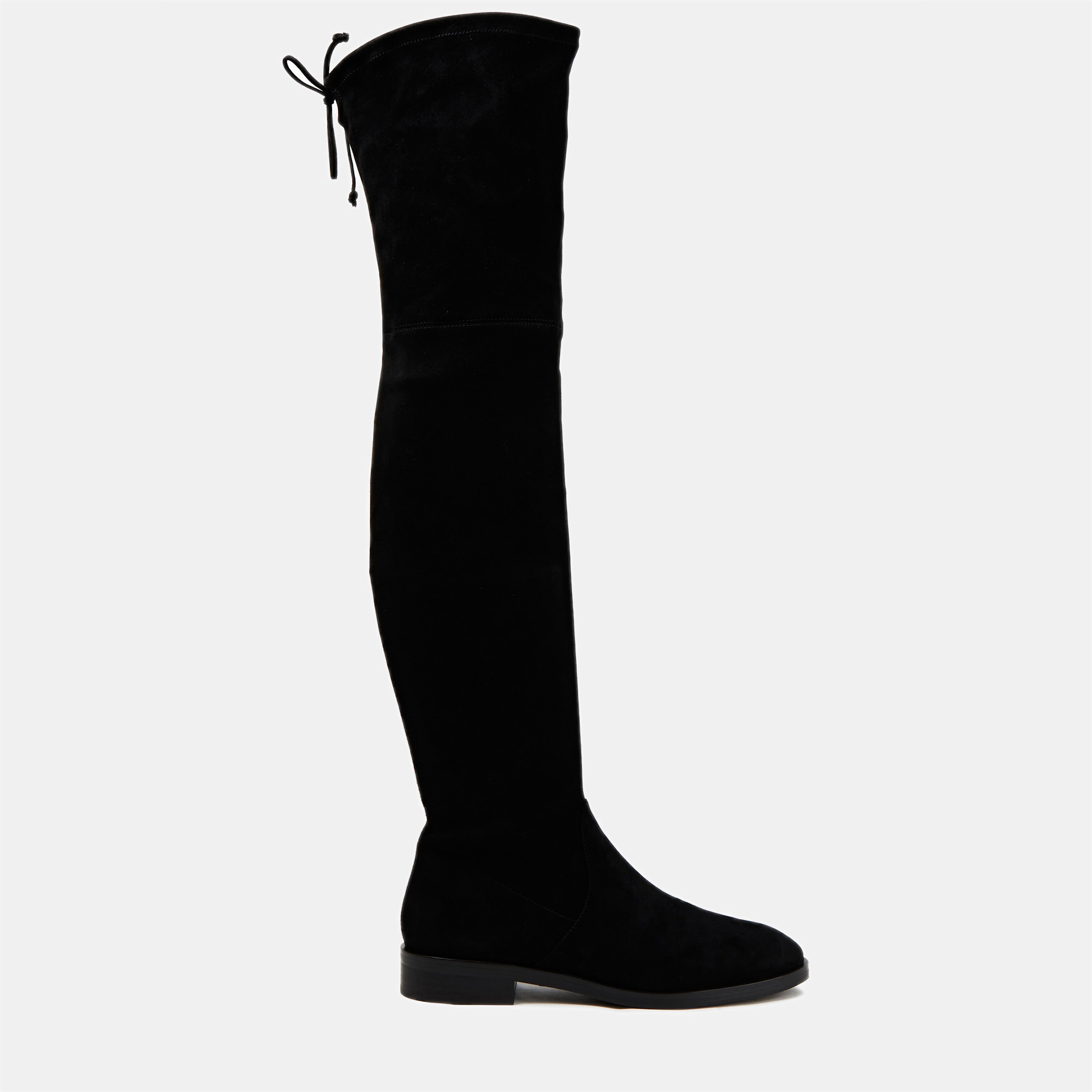 Pre-owned Stuart Weitzman Black Suede Over The Knee Boots Size 40