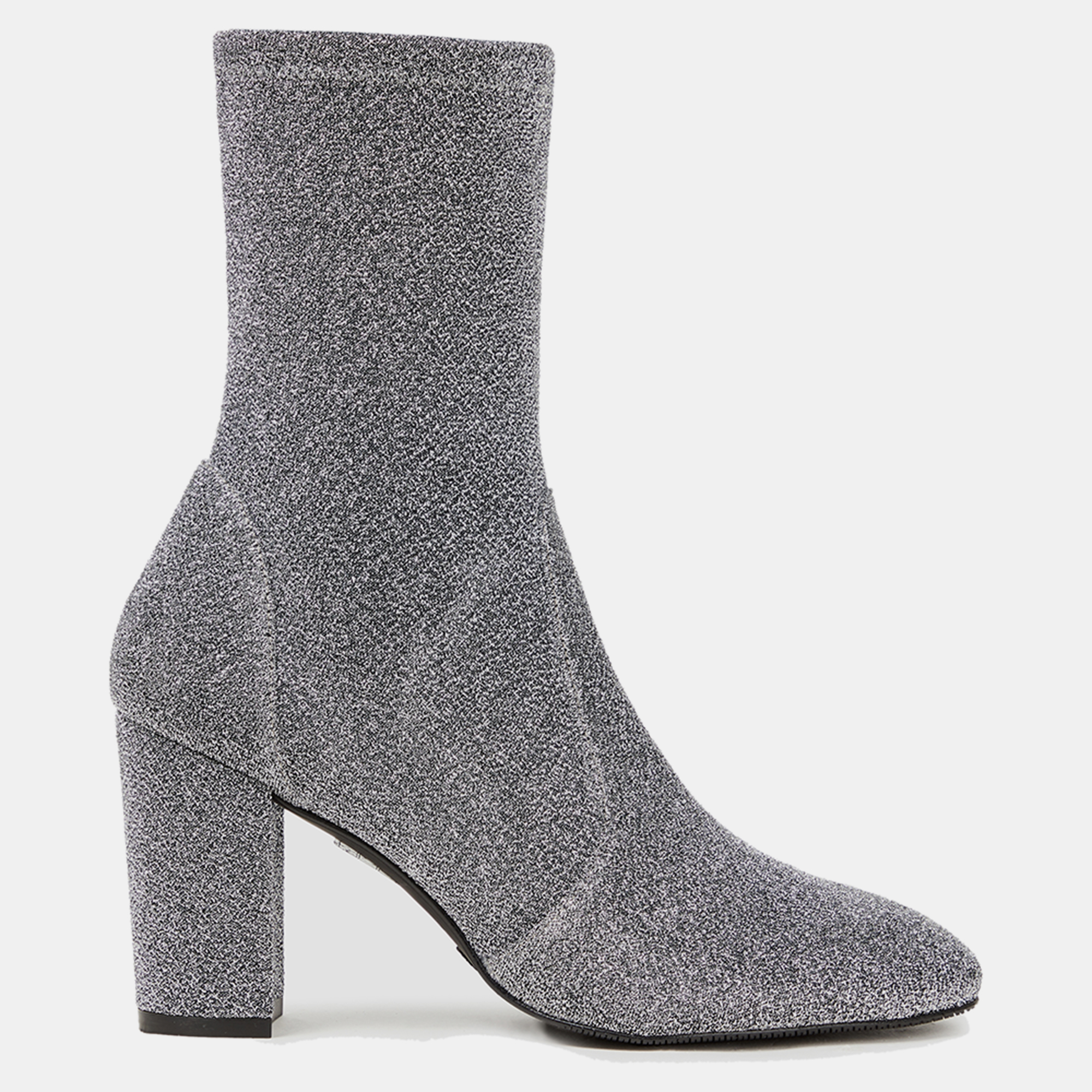 Pre-owned Stuart Weitzman Silver Lurex Sock Ankle Boots 36