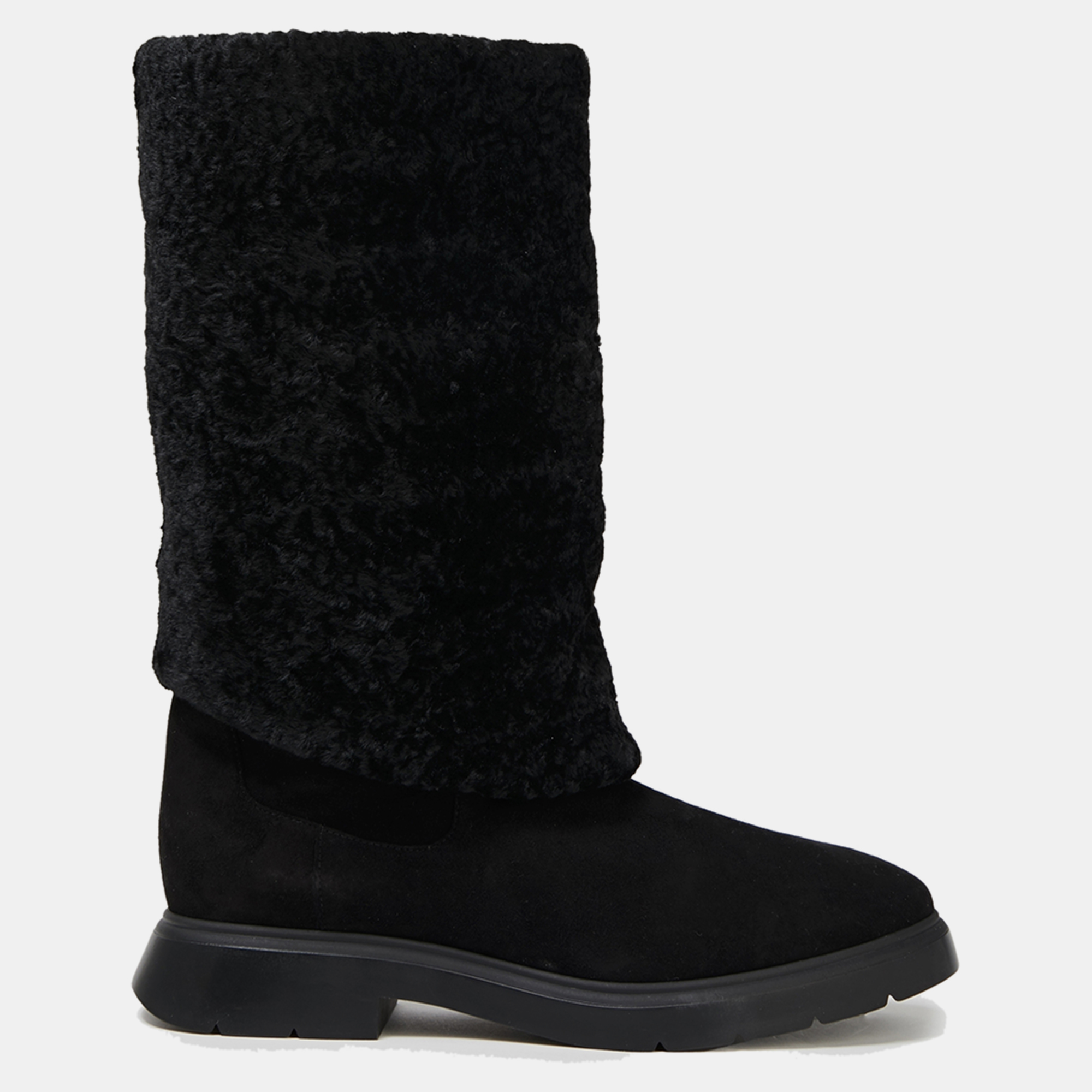 

Stuart Weitzman Shearling and Suede Snow Boots Size, Black