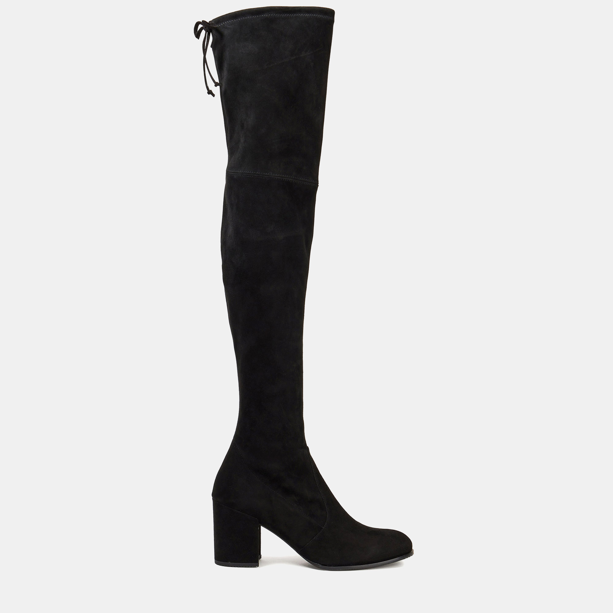 Pre-owned Stuart Weitzman Suede Over The Knee Boots Size 40 In Black