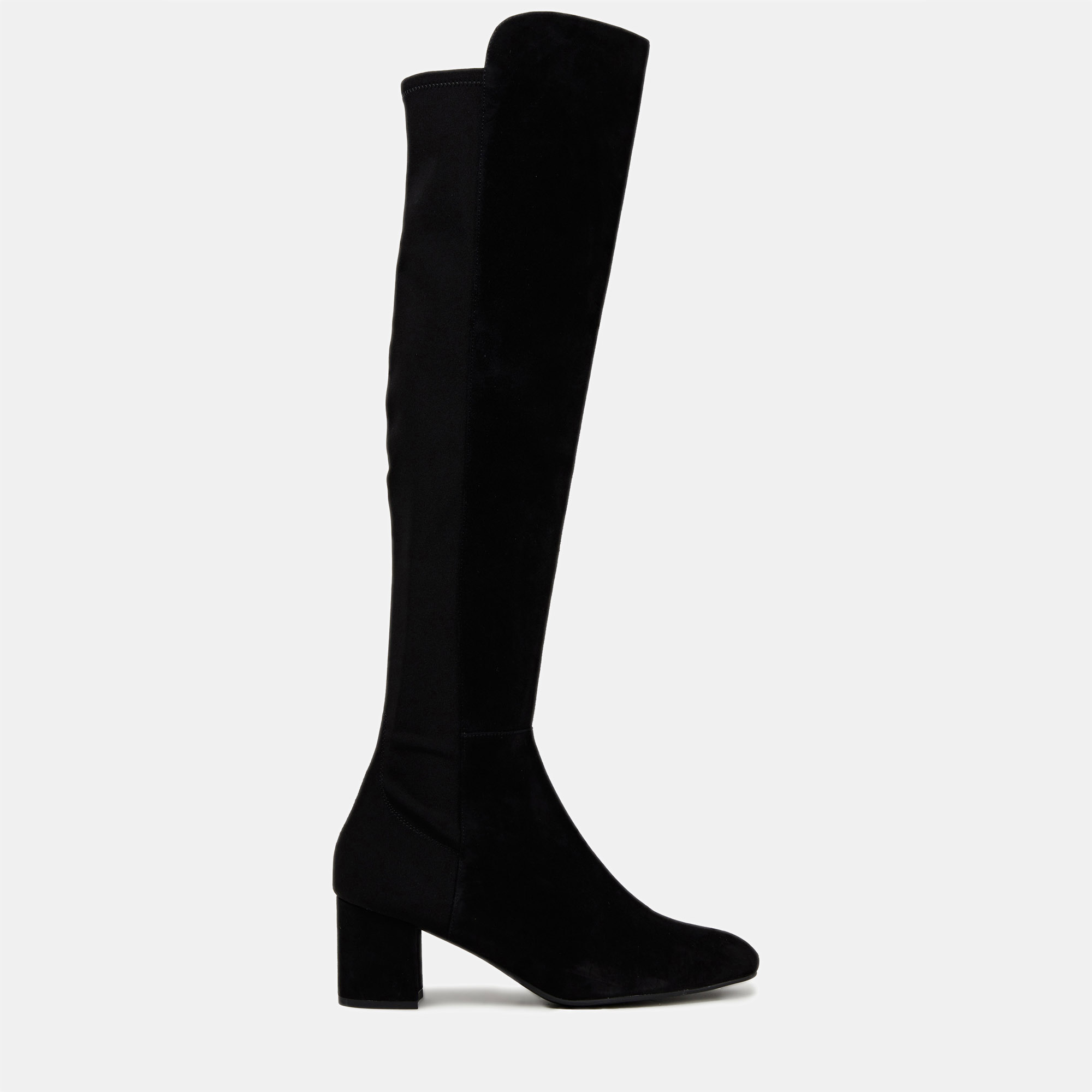 

Stuart Weitzman Suede and Knit Fabric Over the Knee Boots Size, Black