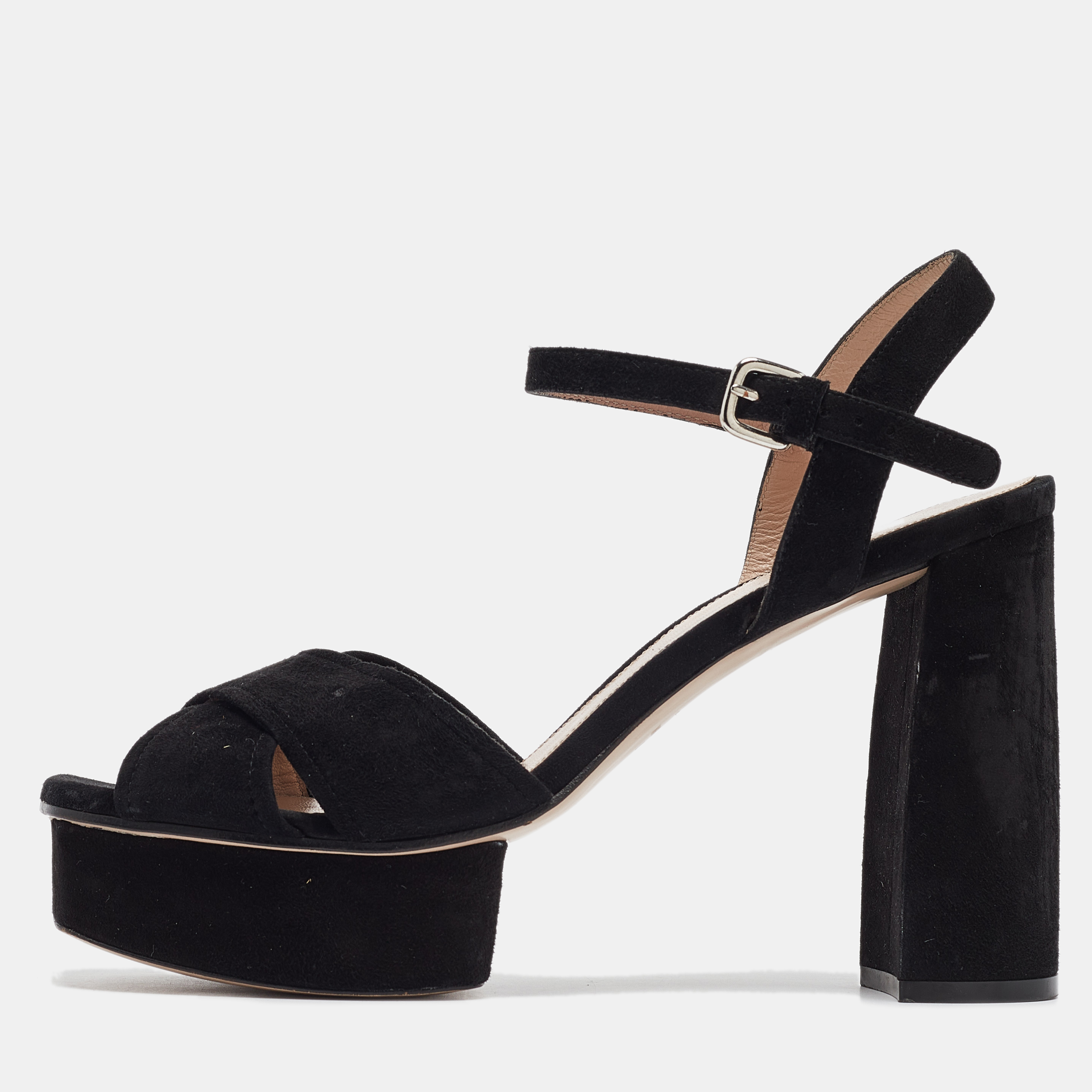 

Stuart Weitzman Black Suede Ankle Strap Sandals 41.5