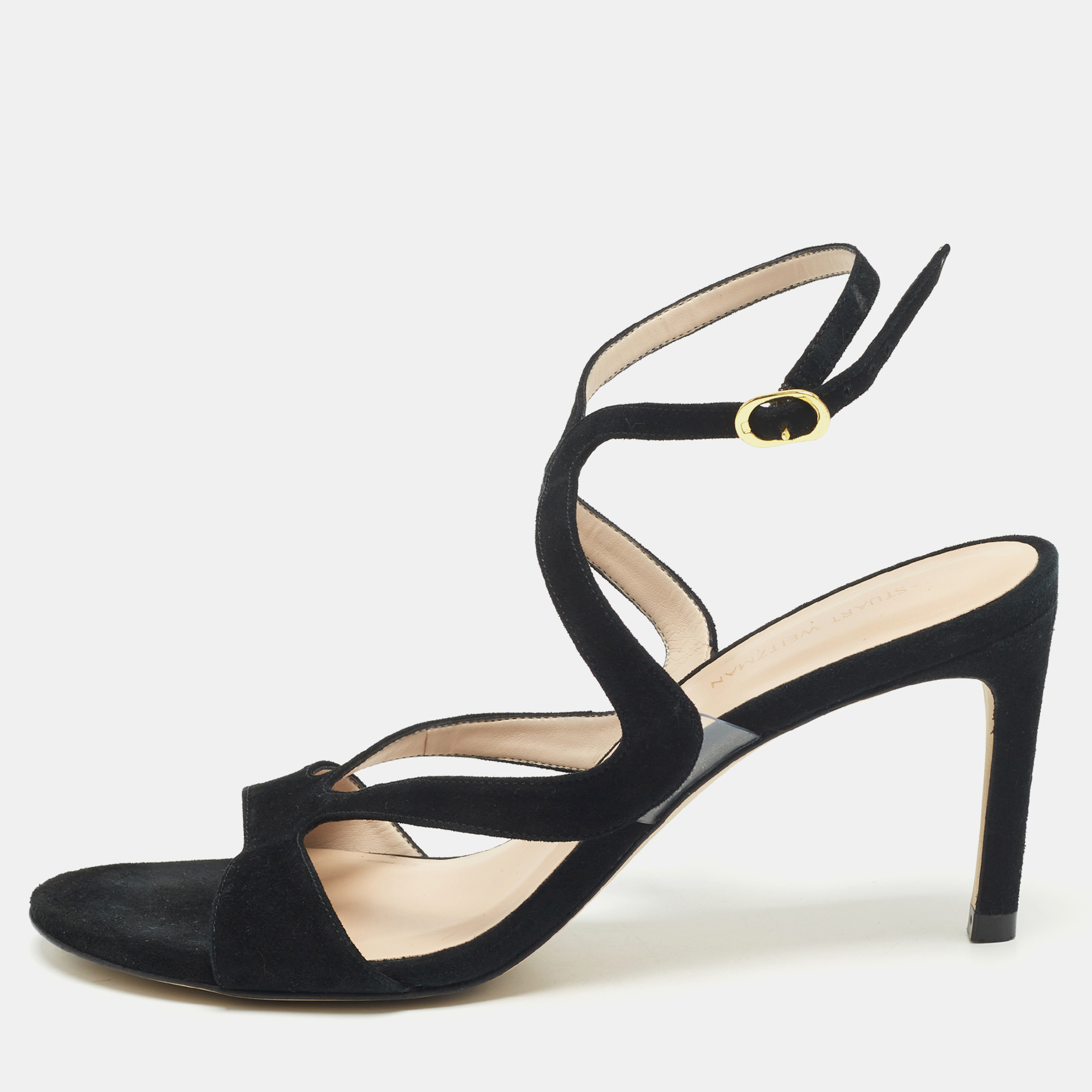 

Stuart Weitzman Black Suede Ankle Strap Sandals Size