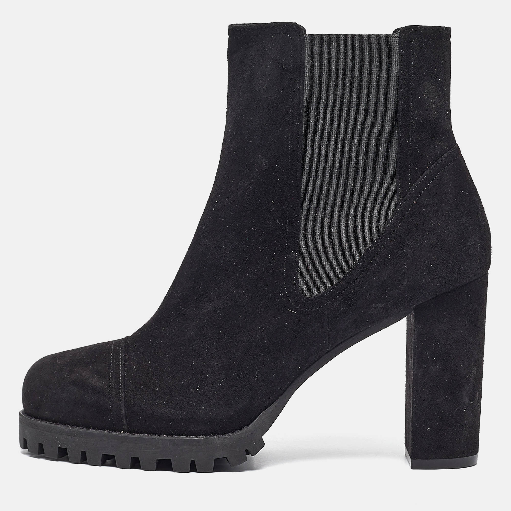 

Stuart Weitzman Black Suede Ankle Length Boots