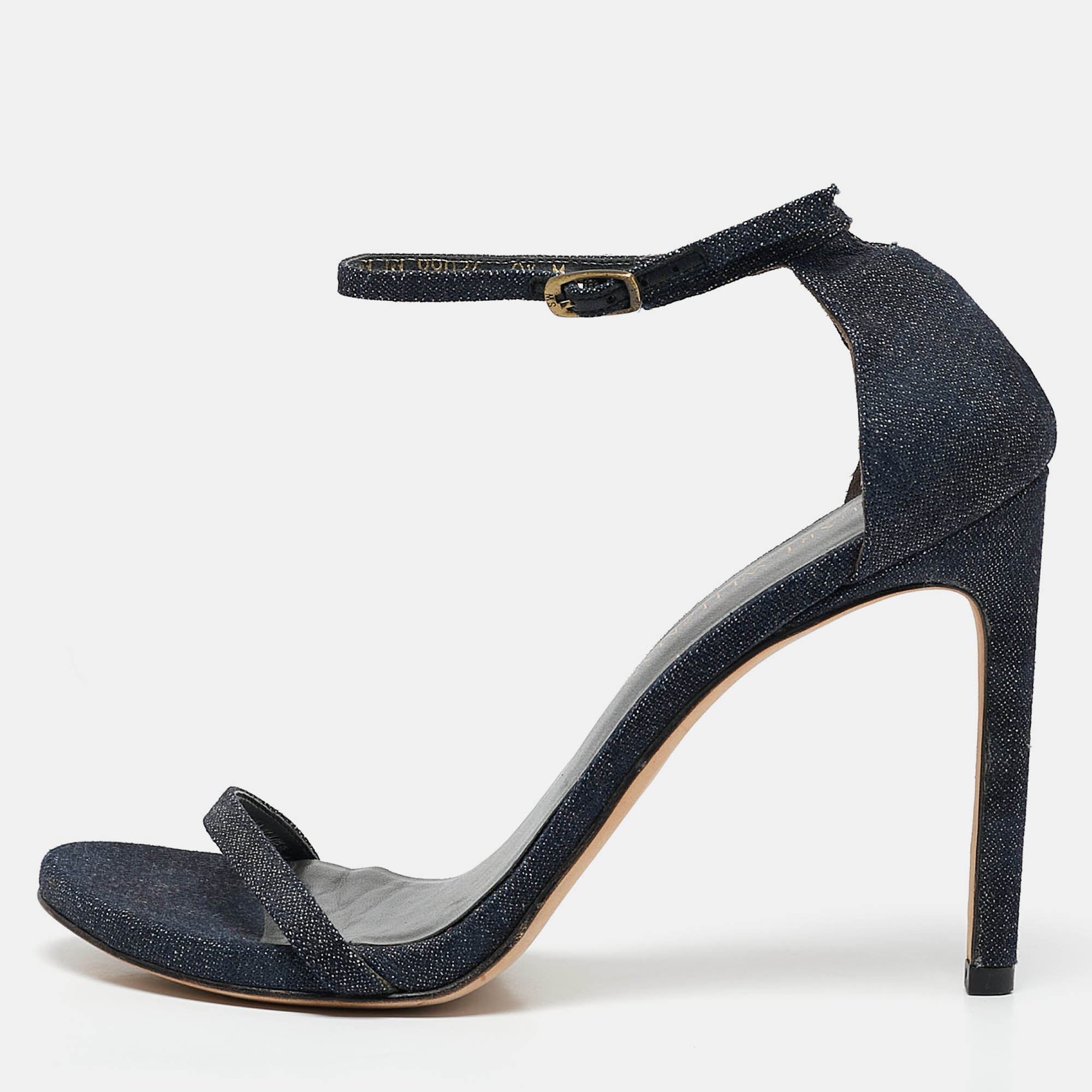 

Stuart Weitzman Blue Denim Ankle Strap Sandals Size