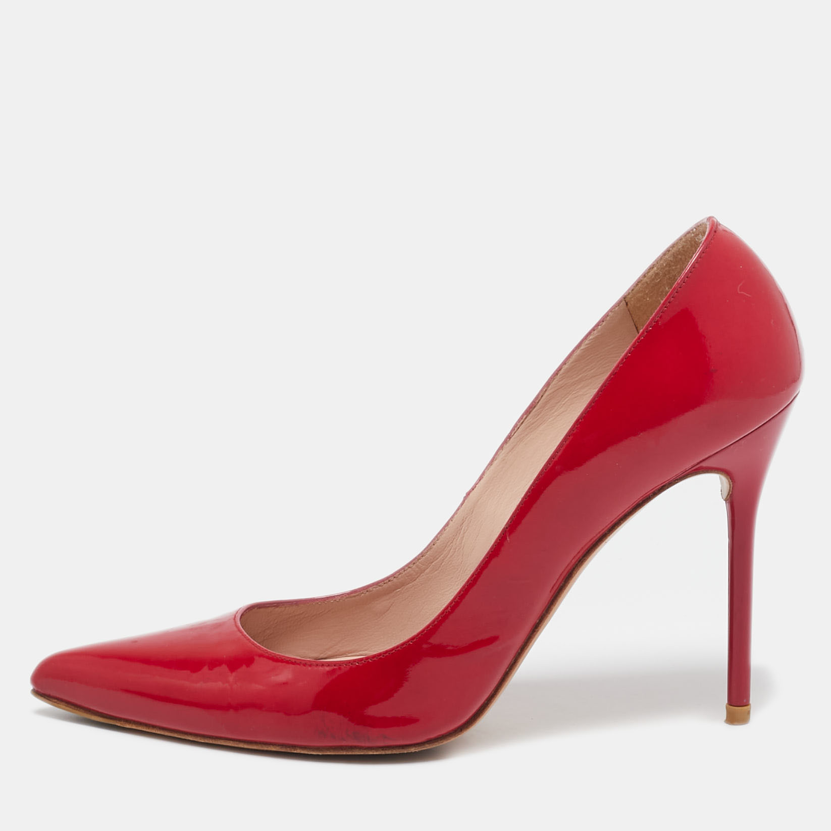 

Stuart Weitzman Red Patent Leather Pointed Toe Pumps Size 37.5