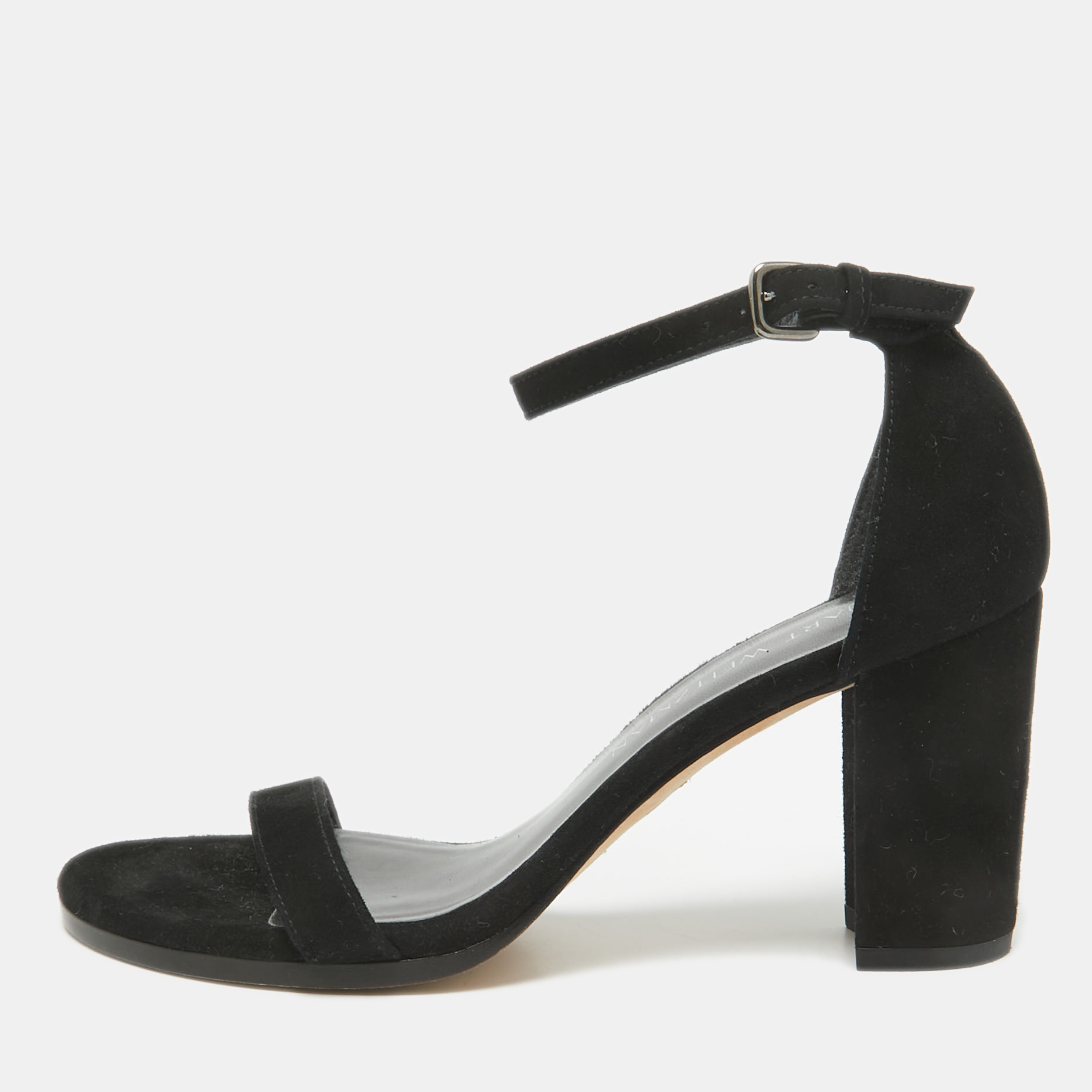 

Stuart Weitzman Black Suede Bambina Ankle Strap Sandals Size 36