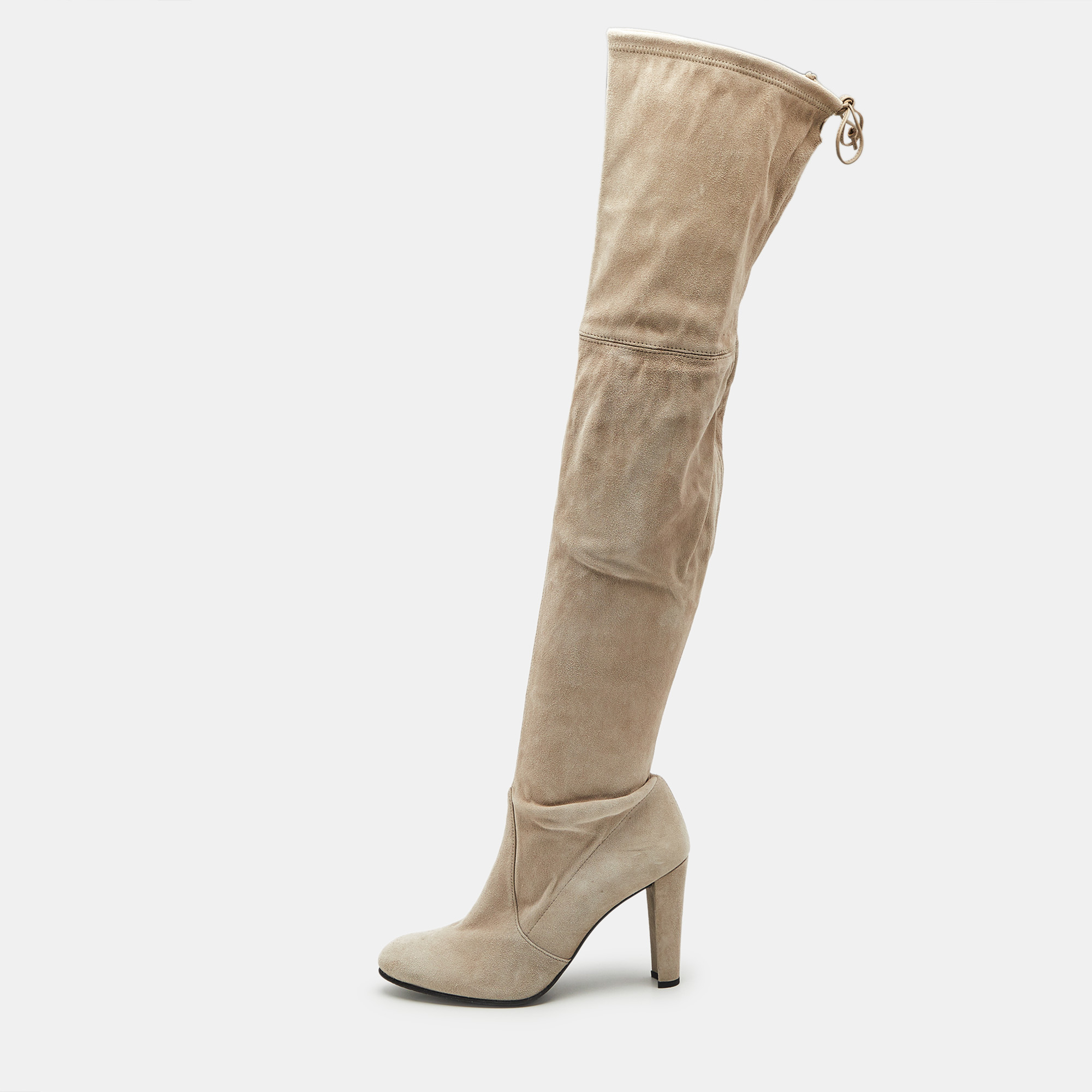 

Stuart Weitzman Beige Suede Yuliana 85 Knee Length Boots Size, Cream
