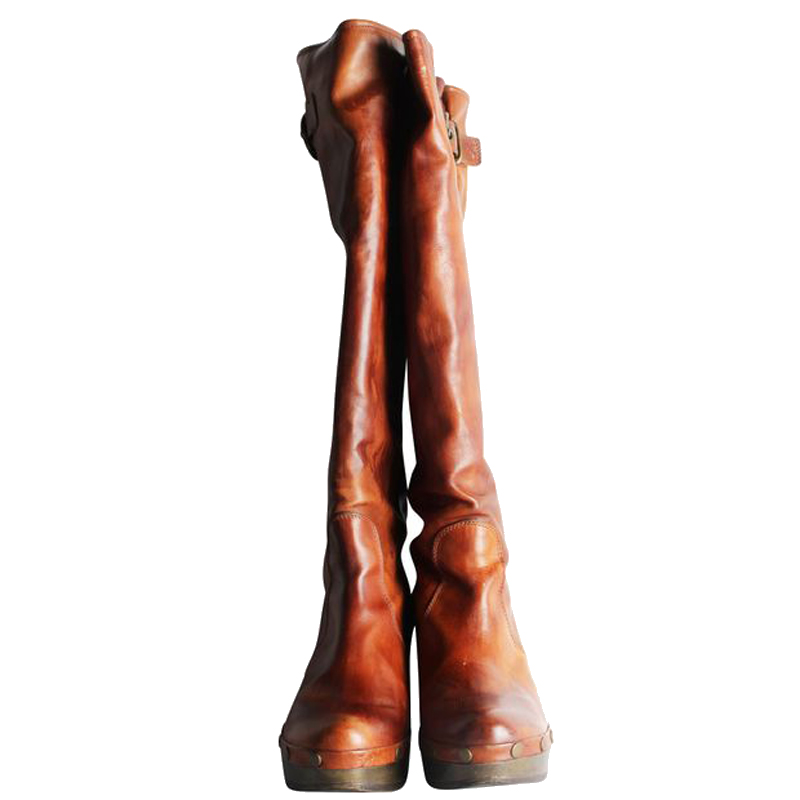 

Stuart Weitzman Brown Leather Mcallen Boots Size