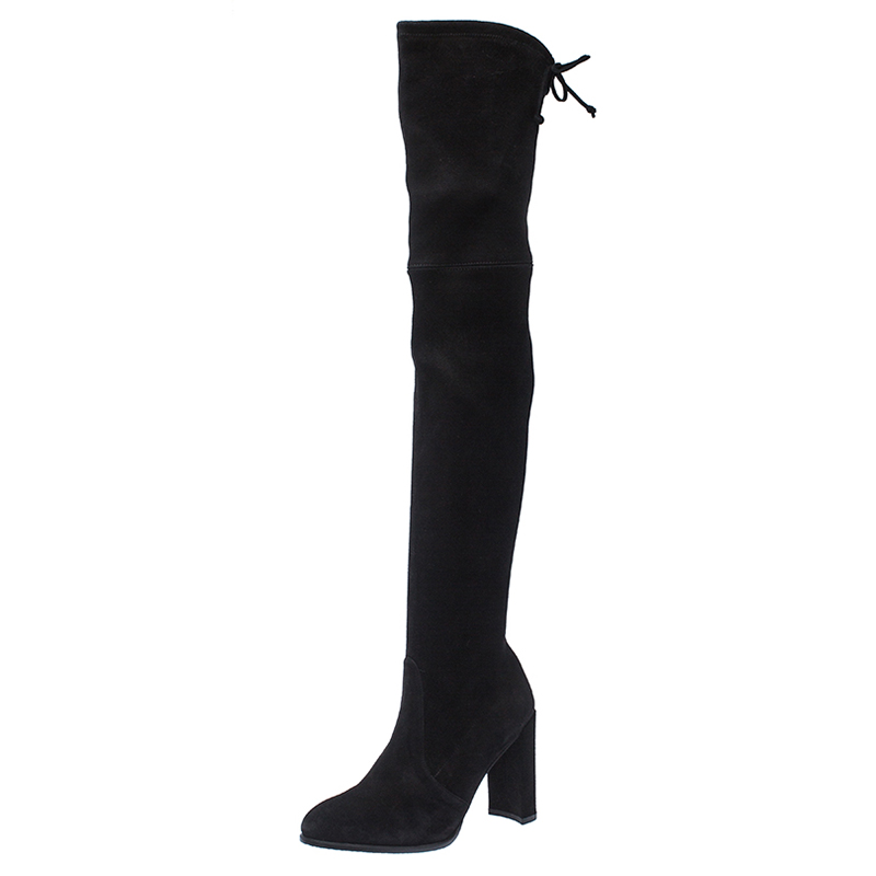 Stuart Weitzman Black Suede Over The Knee Boots Size 38