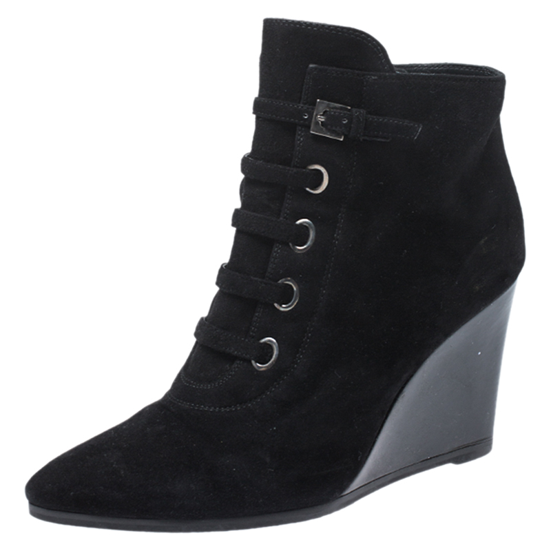 stuart weitzman black suede ankle boots