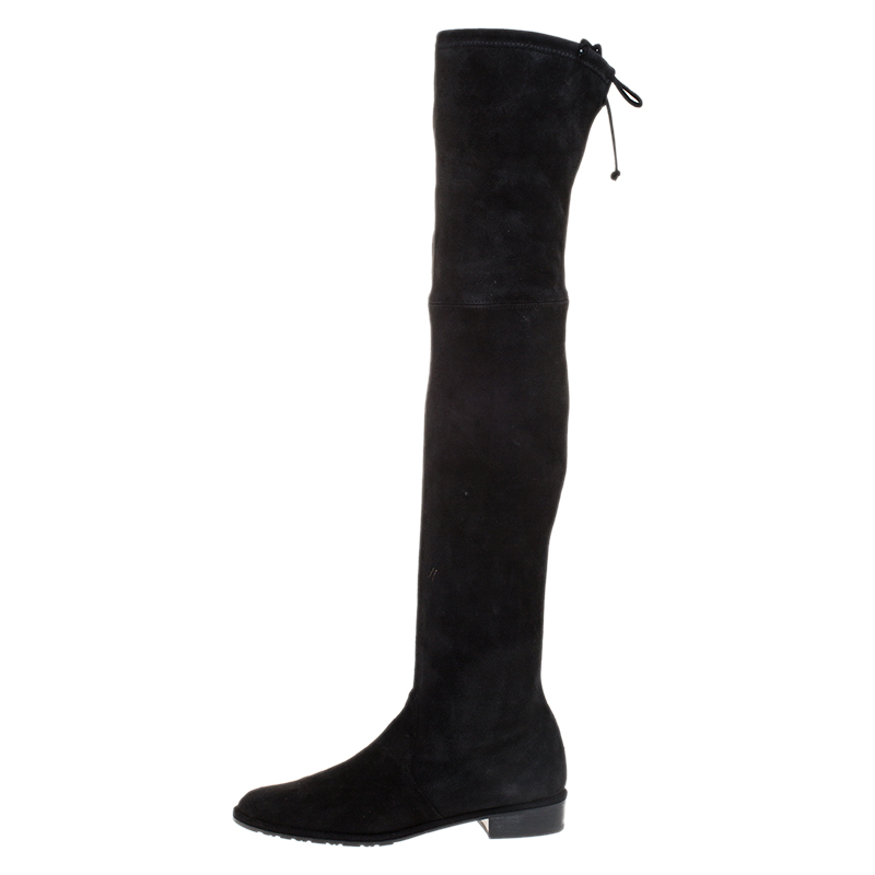 

Stuart Weitzman Black Suede Over The Knee Length Boots Size