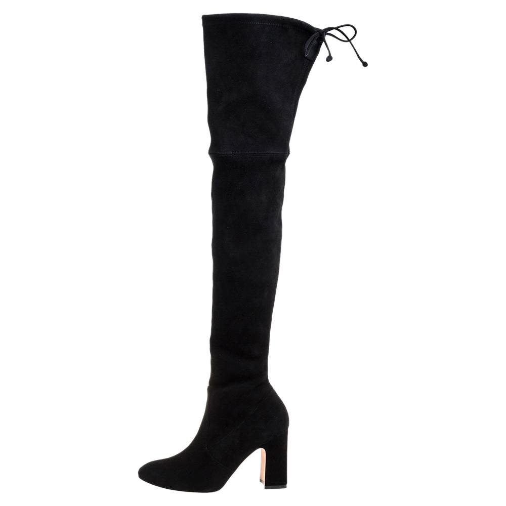 

Stuart Weitzman Black Suede Kirstie 90 Over-the-knee Boots Size