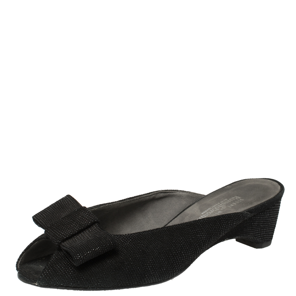 

Stuart Weitzman Black Suede Slide Sandals Size