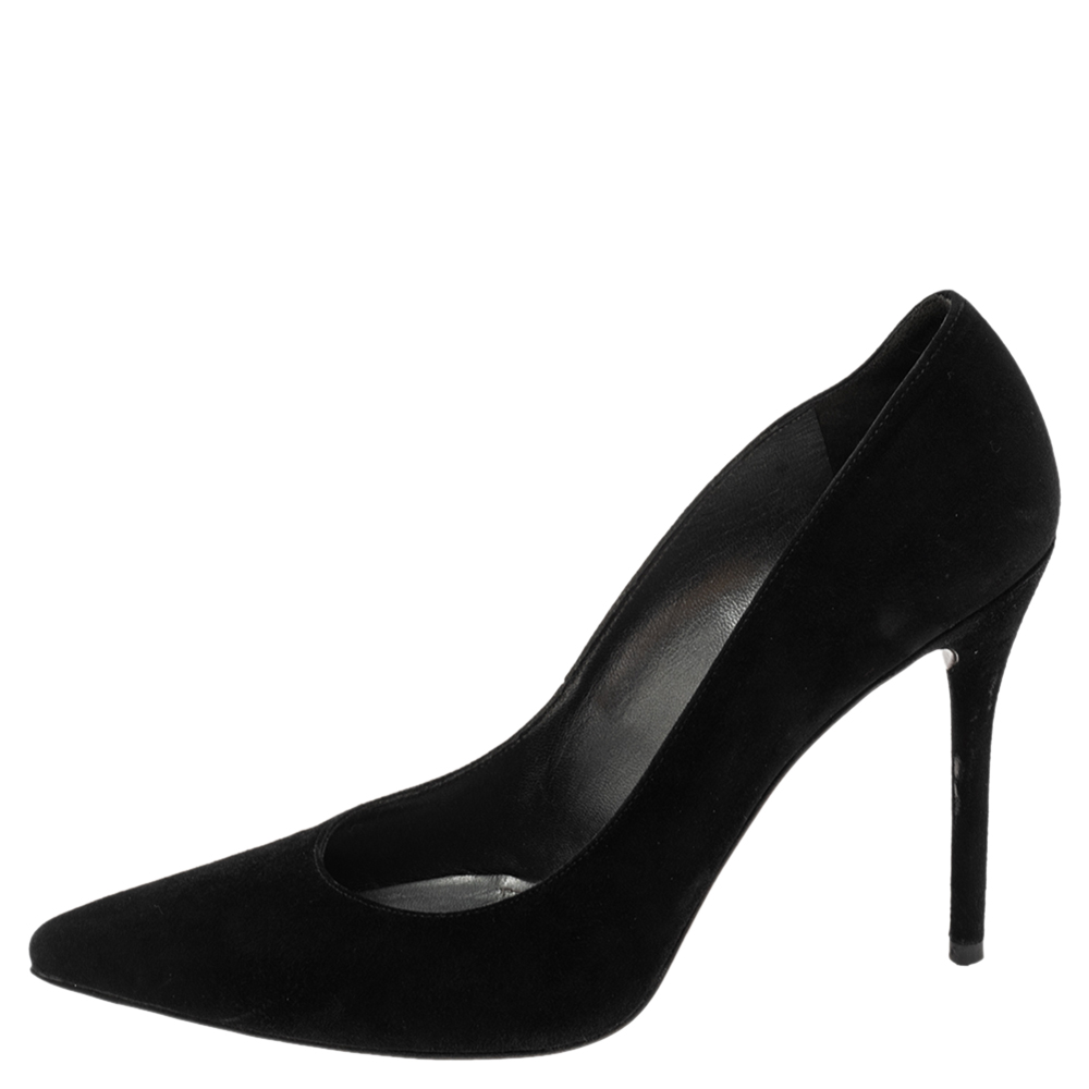 

Stuart Weitzman Black Suede Leigh Pointed Toe Pumps Size